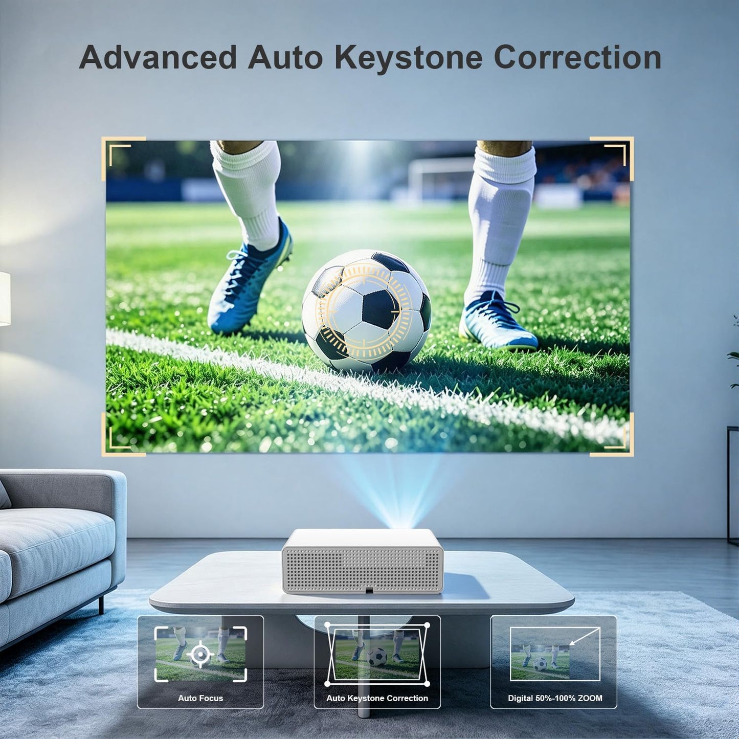 XENPONAD Proyector inteligente 4K, proyector nativo 1080P Full HD c...