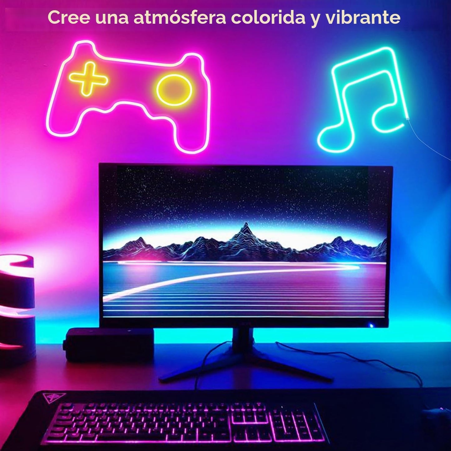 Luces de cuerda LED de neón de 132 pies con control por aplicación\...