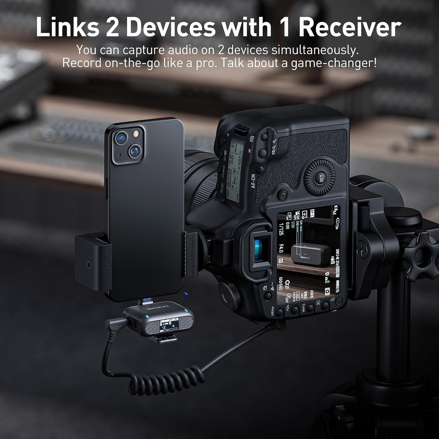 Saramonic BLINK500B2+ Micrófono inalámbrico Lavalier para iPhone An...