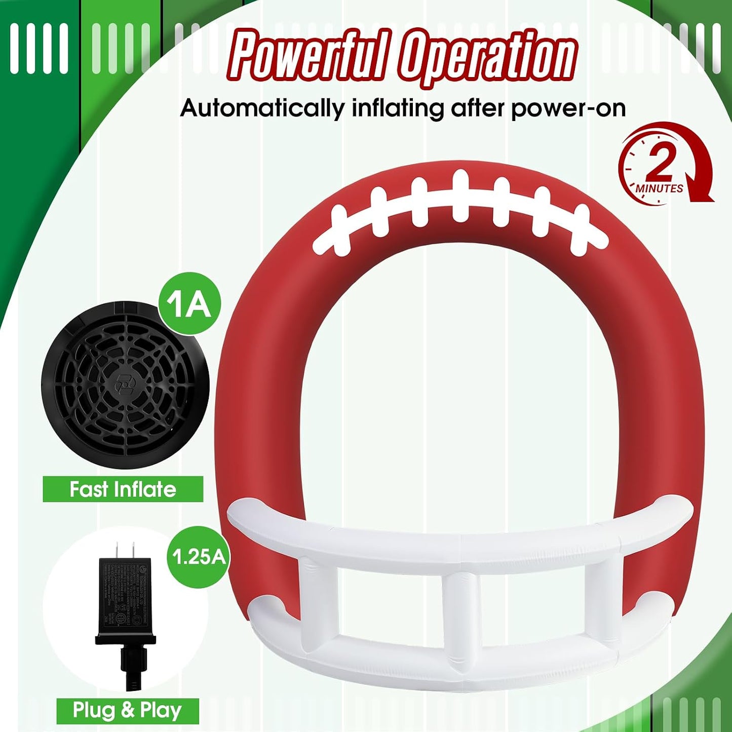 Arco inflable de globos de fútbol con casco rojo de 8 pies con panc...