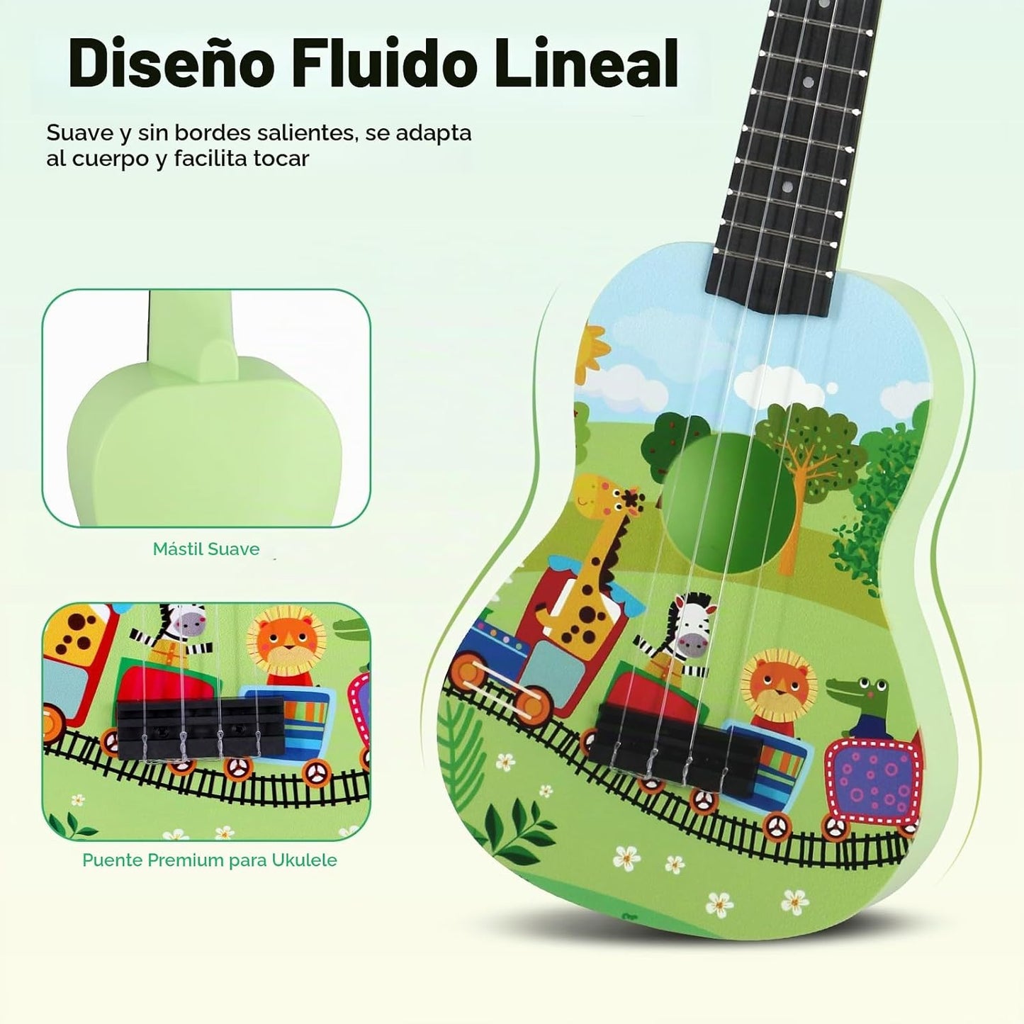 RANMING Ukelele de 21 pulgadas para niños, kit de iniciación de uke...