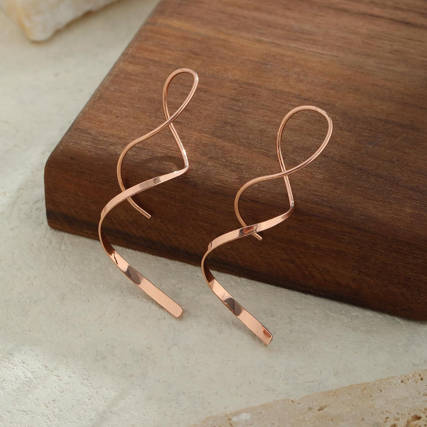 Bvuem Aretes Colgantes Chapados en Oro de 14K\/Plata de Ley, Joyerí...