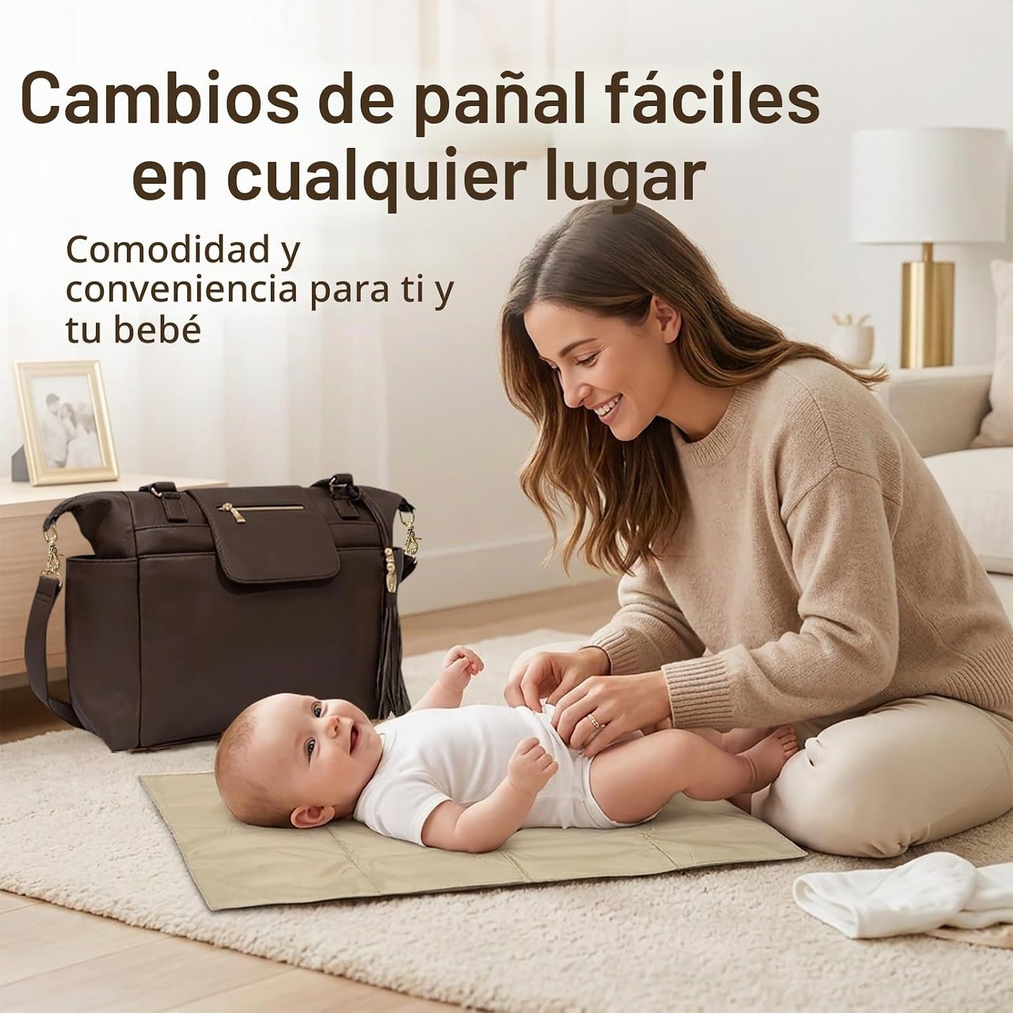 Omanmoli Bolsa de pañales Tote Bolso de pañales de cuero Mochila Bo...