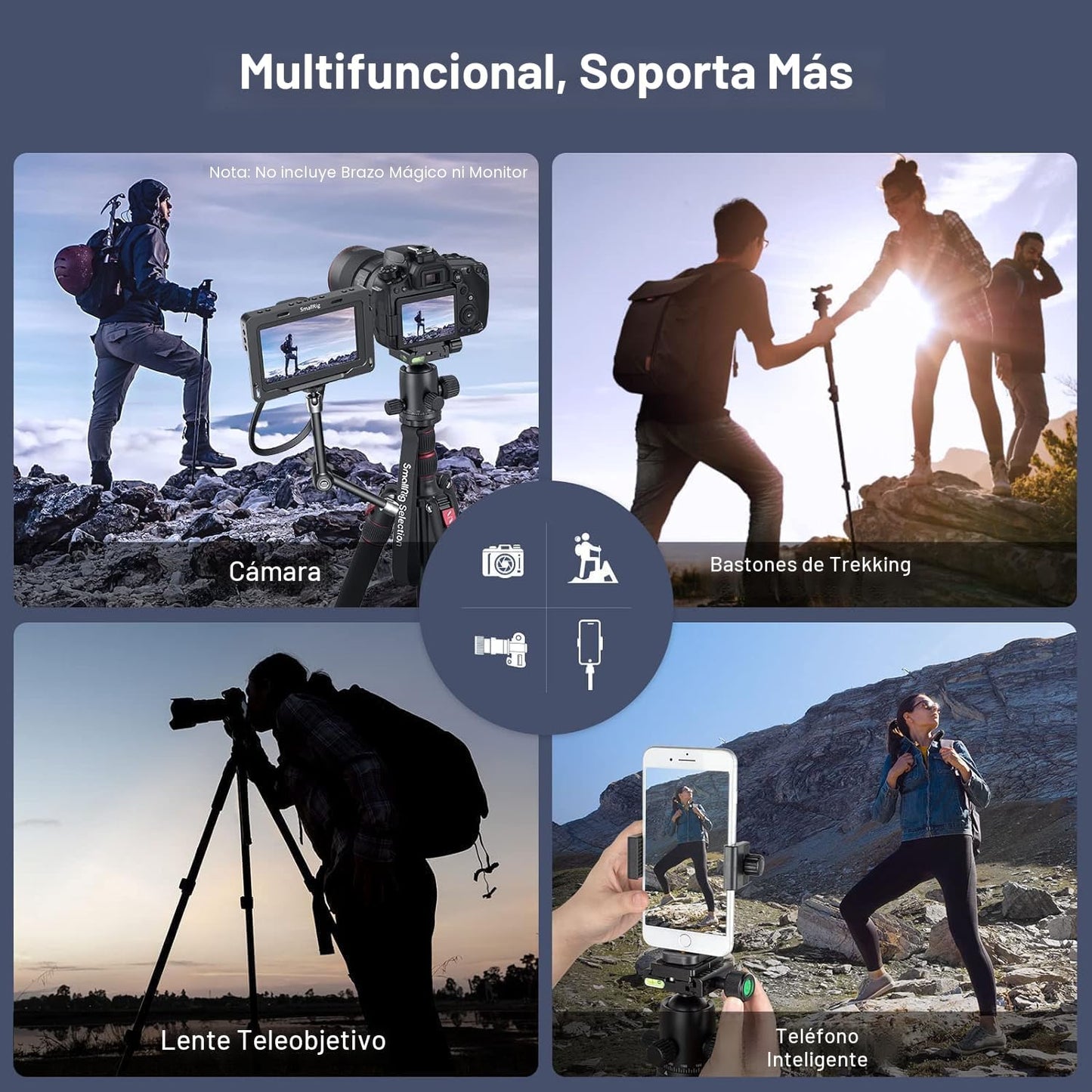 SmallRig Trípode de cámara CT-20, trípode y monopie plegable de alu...