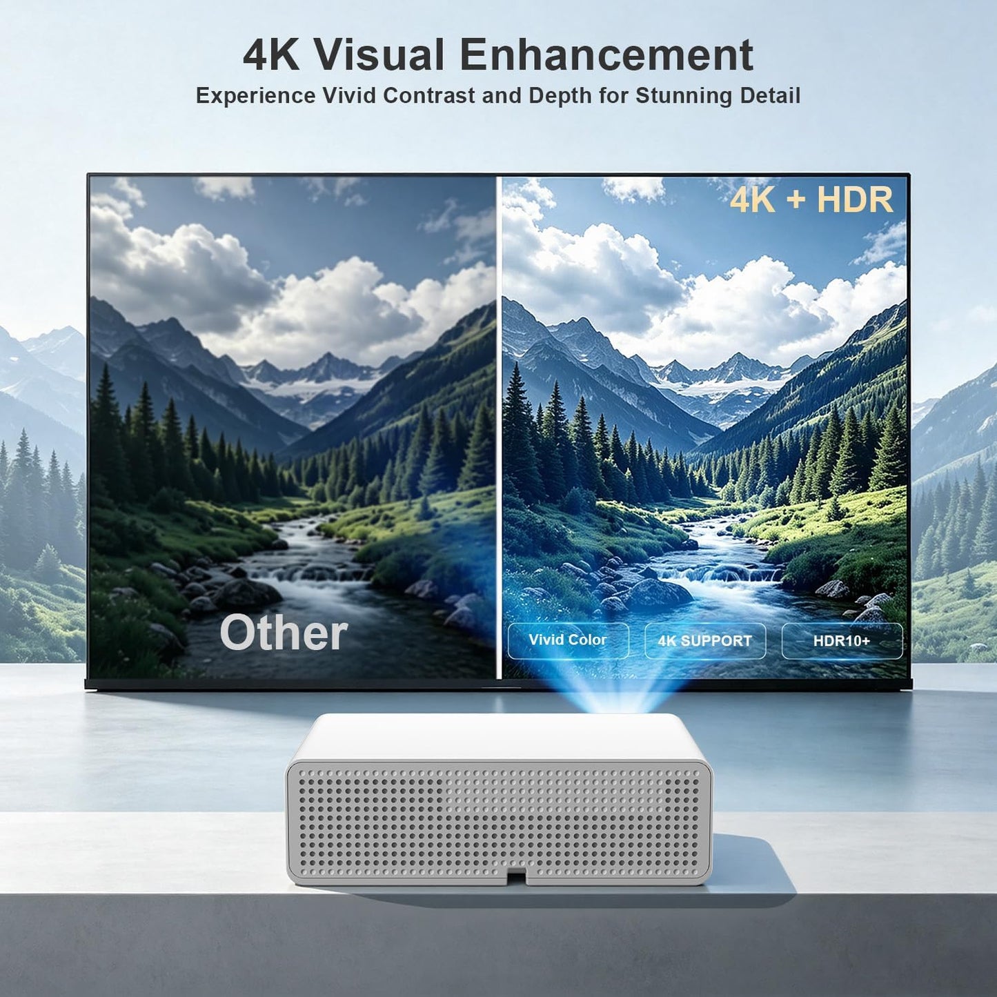 XENPONAD Proyector inteligente 4K, proyector nativo 1080P Full HD c...