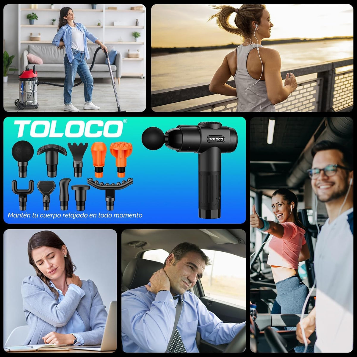 Pistola para masajes Toloco\u2013T11 Pro, de mano, para tejido musc...