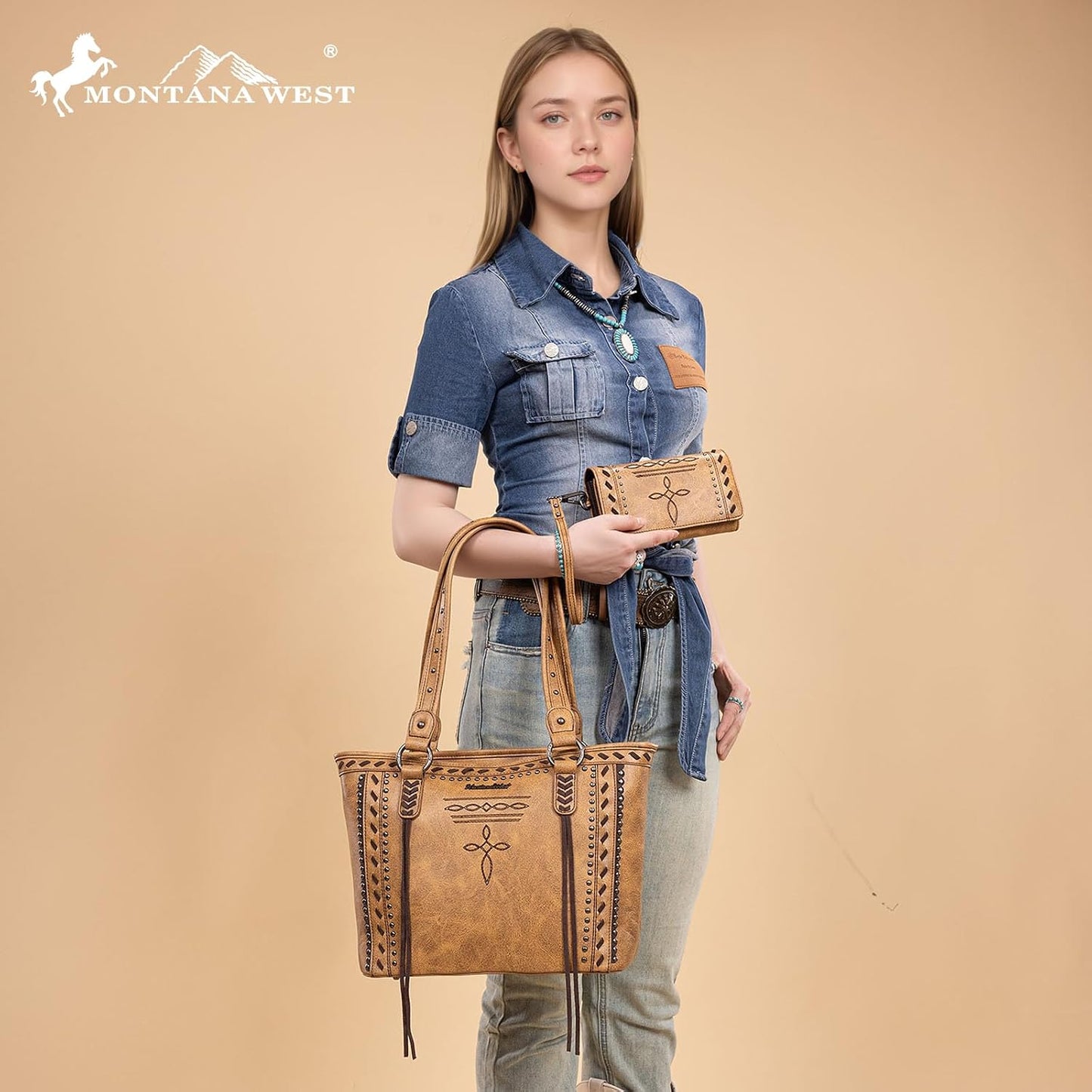 Montana West - Bolso tote de colección espiritual estilo western pa...