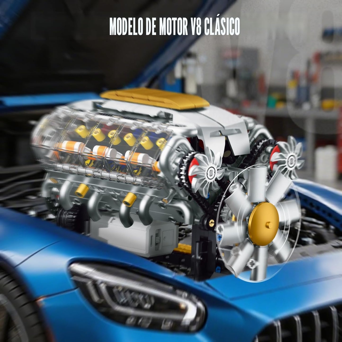 BseSparklion V8 Kit de modelo de motor que funciona, construye tu p...