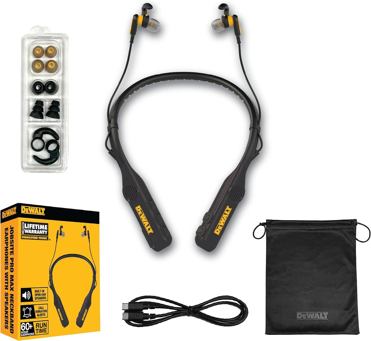 DEWALT Auriculares Bluetooth de Banda para el Cuello 2 en 1 Edición...