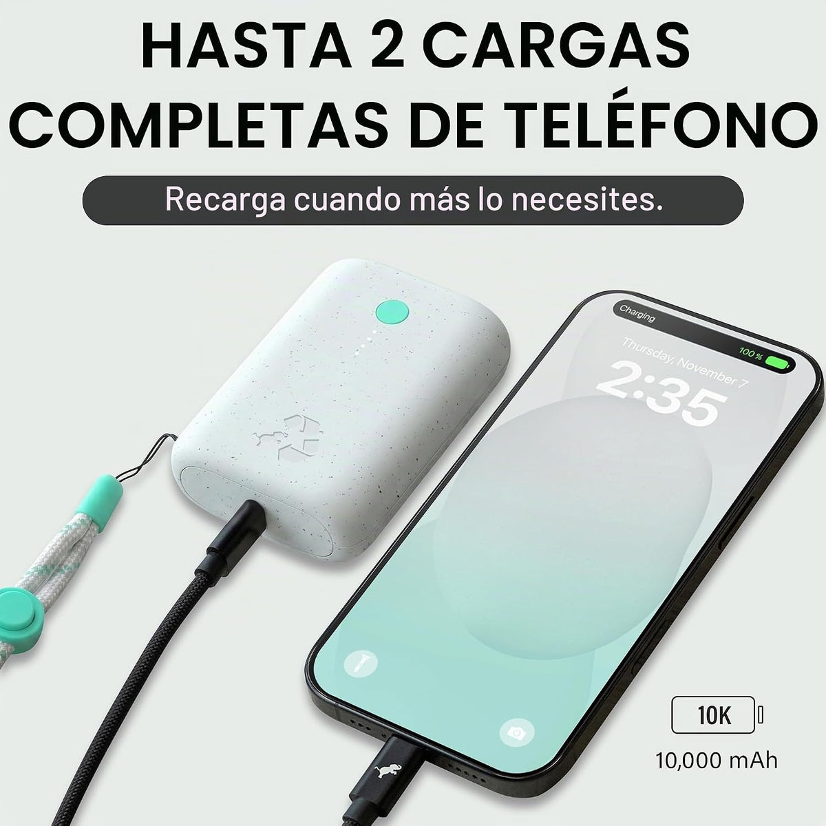 Nimble Champ Cargador Portátil, Batería Externa de 10,000mAh Carga...