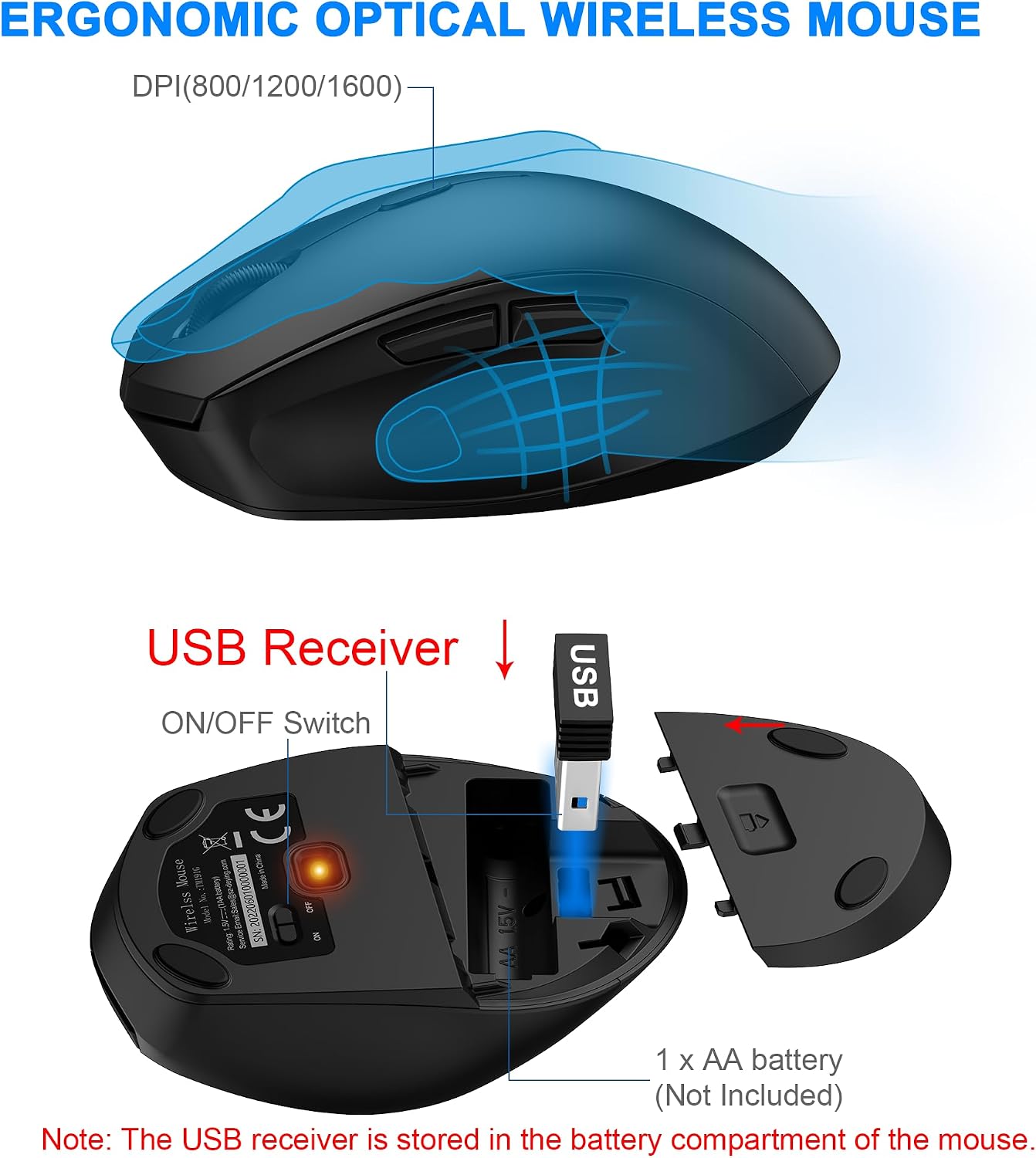 EDJO Combo de teclado y mouse inalámbricos, teclado ergonómico de c...