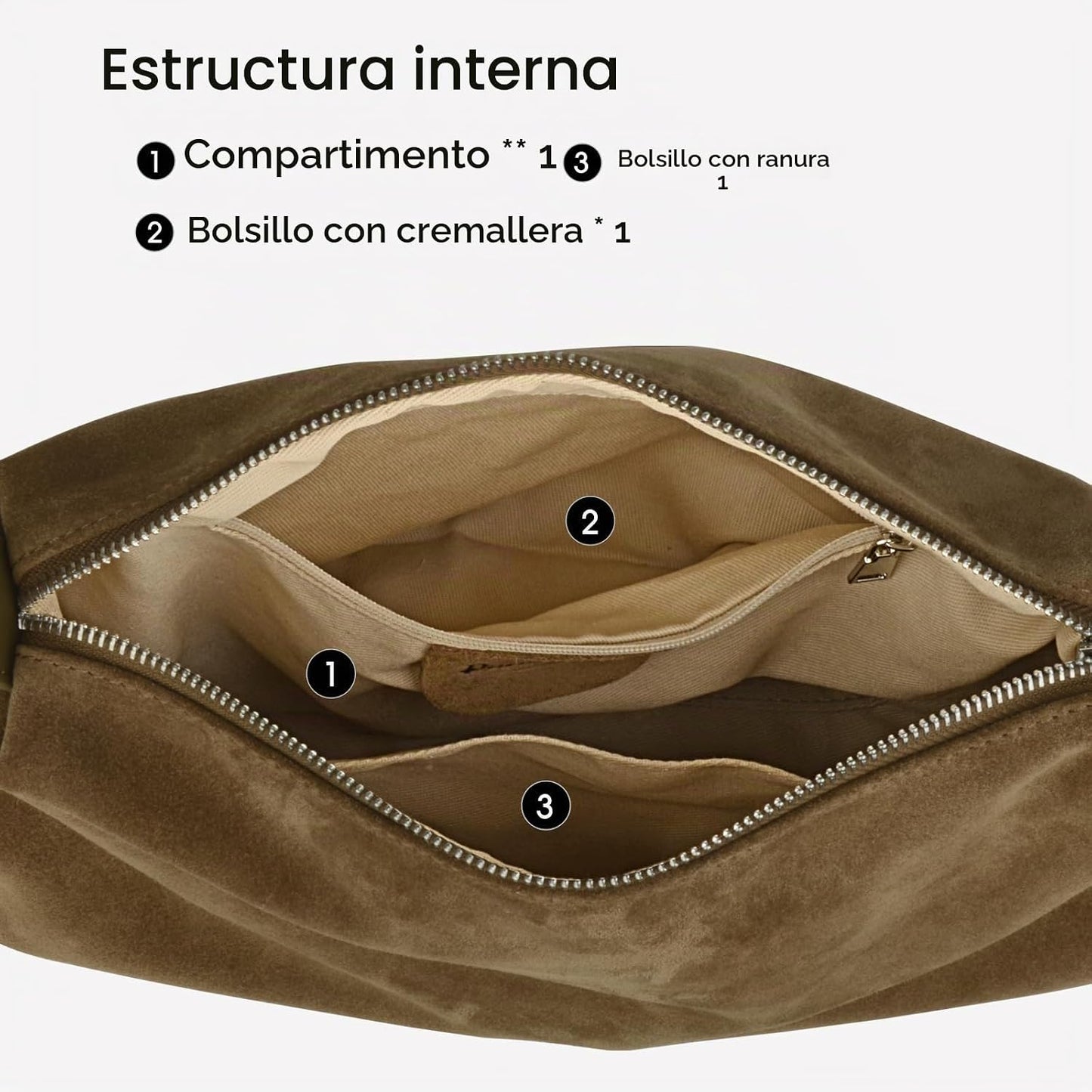 DONNAIN Bolsos cruzados de piel de ante premium para mujer y bolso...