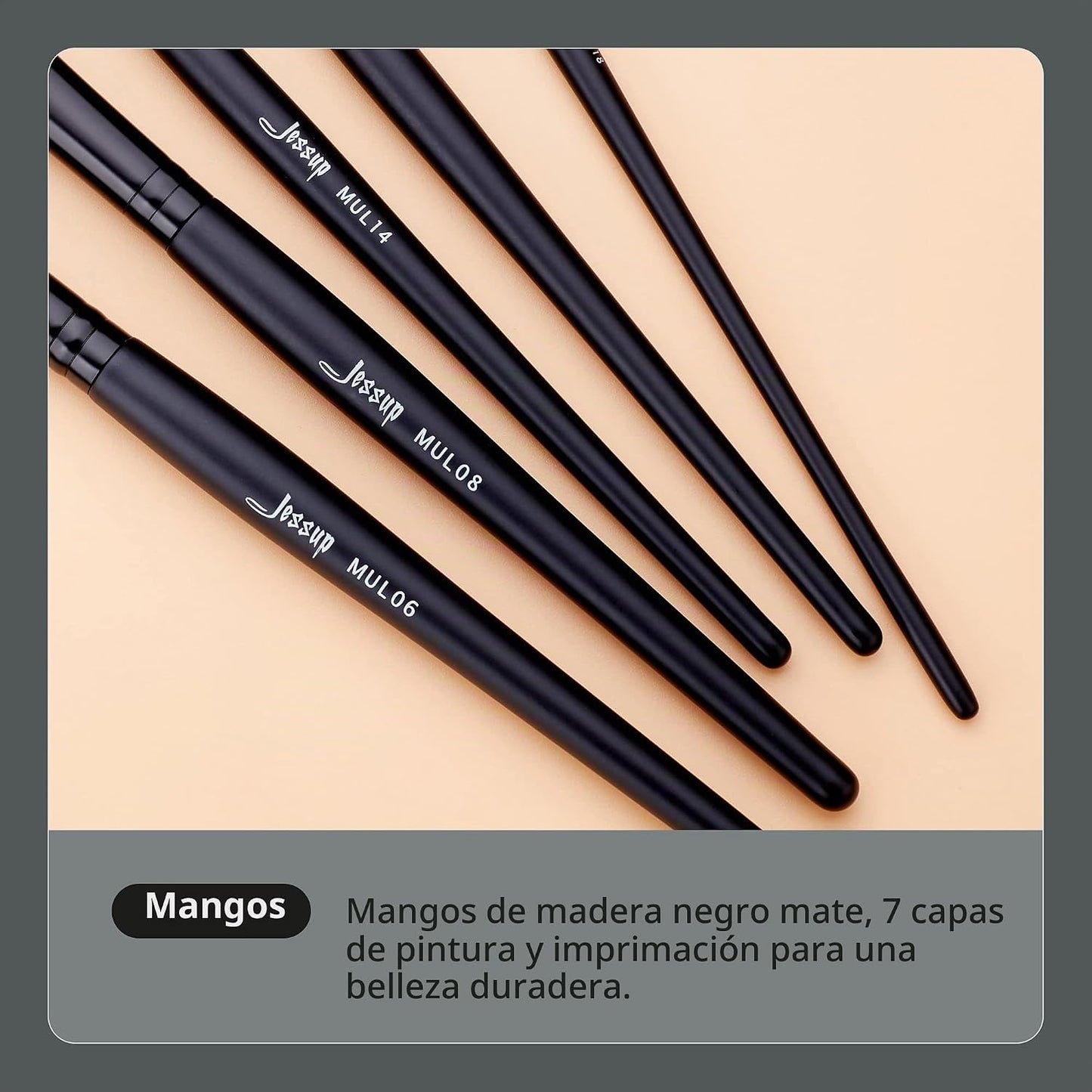 Jessup Juego de brochas de maquillaje veganas con corrector en polv...