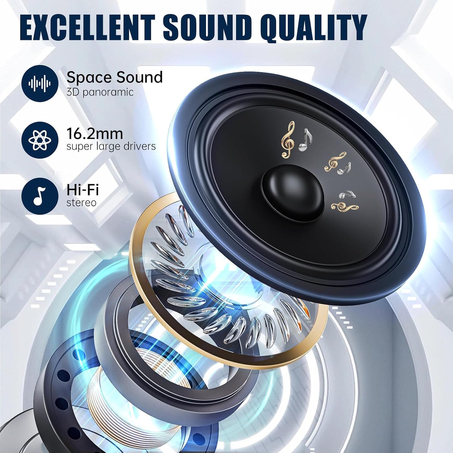 TRAUSI Auriculares inalámbricos Bluetooth 5.4, IPX7 impermeables co...