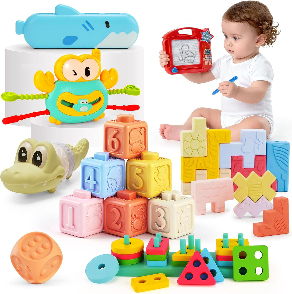 YMLGMAY Montessori Juguetes para bebés de 6 a 12 meses, juego de ju...