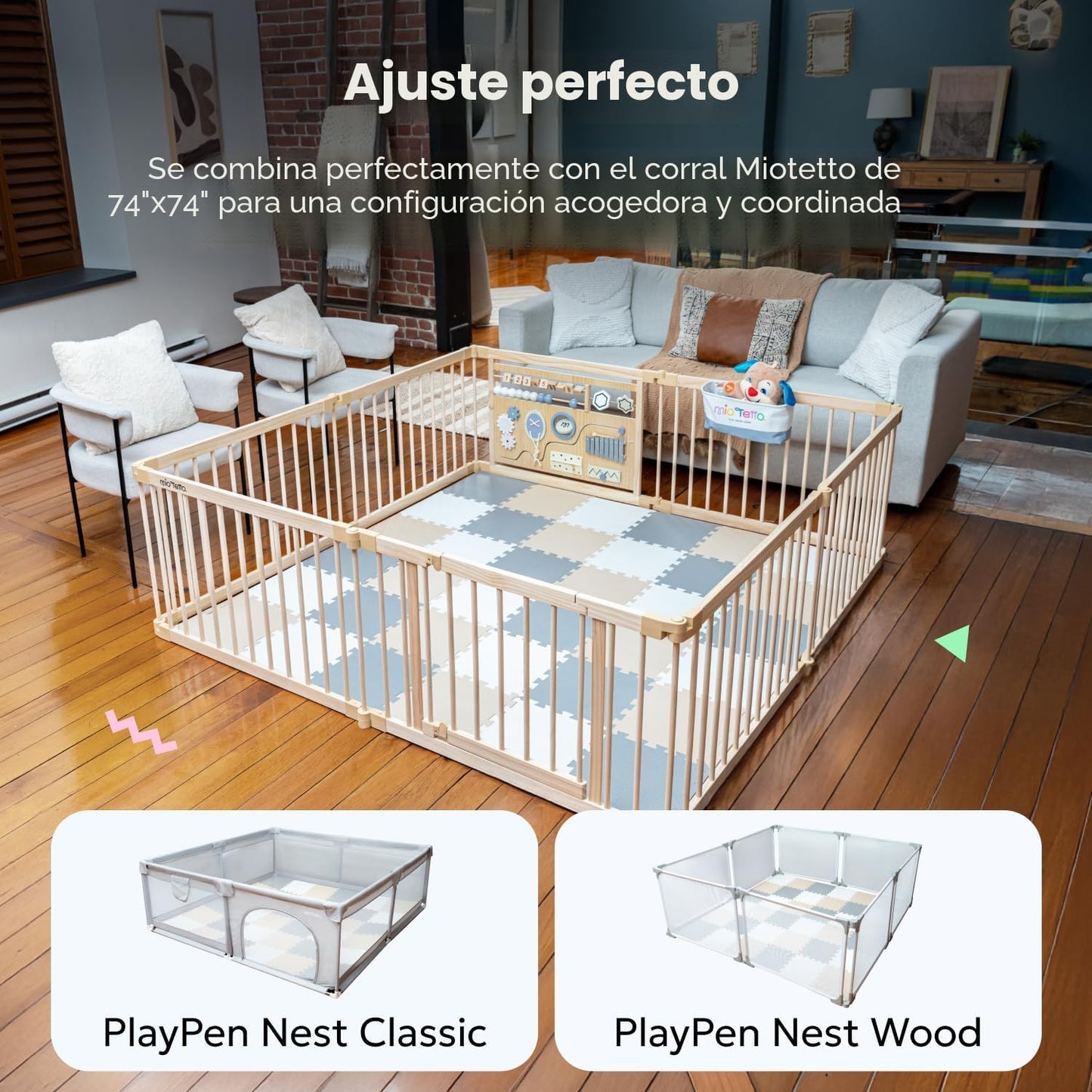 MioTetto Alfombra de juegos para bebés de espuma suave no tóxica, t...