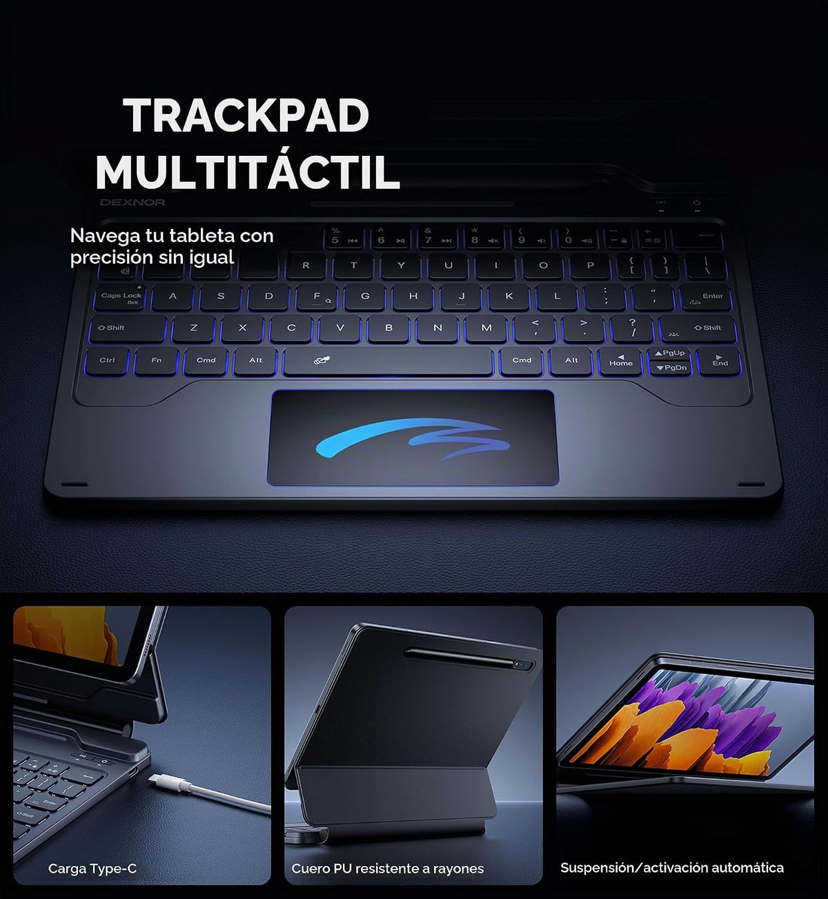 Dexnor Para Samsung Galaxy Tab S8\/S7 Funda Con Teclado Soporte Mag...
