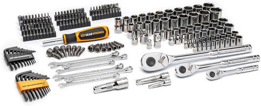 GEARWRENCH Juego de herramientas mecánicas SAE\/métrico de 202 piez...