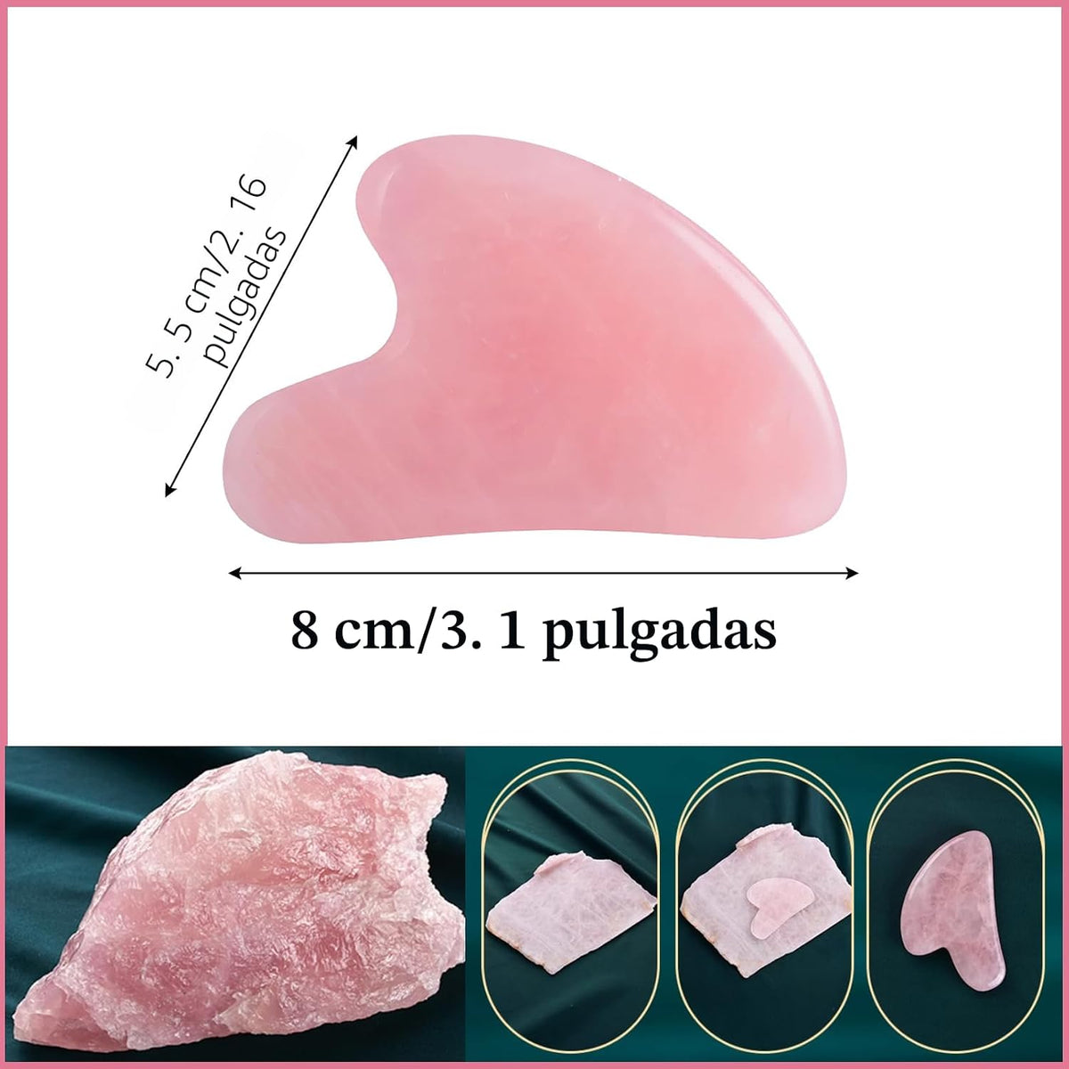 YAMHOHO Herramienta de masaje de piedra de jade Gua Sha, herramient...