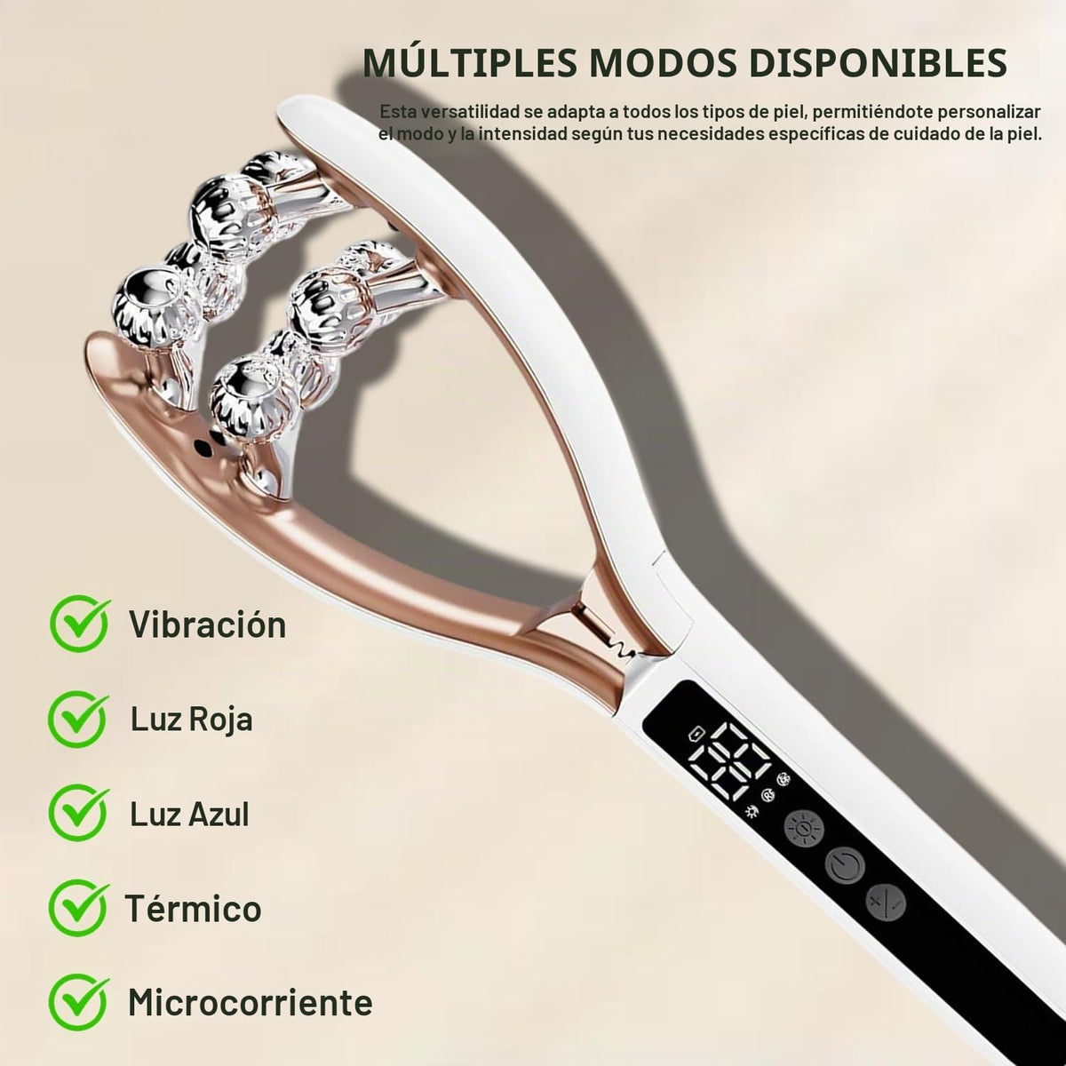Masajeador facial con rodillo 3D, herramienta de drenaje linfático...