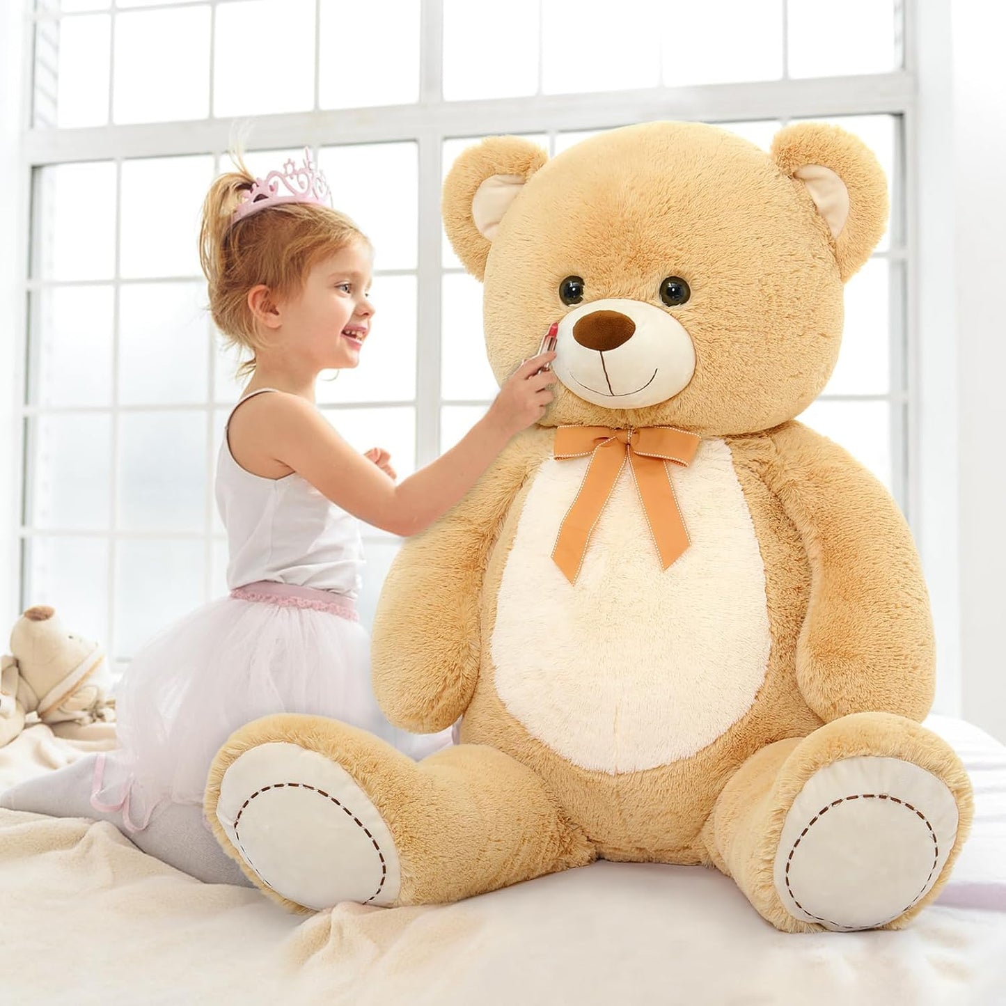 MorisMos Oso de peluche gigante de 4 pies, 51 pulgadas, regalo de o...