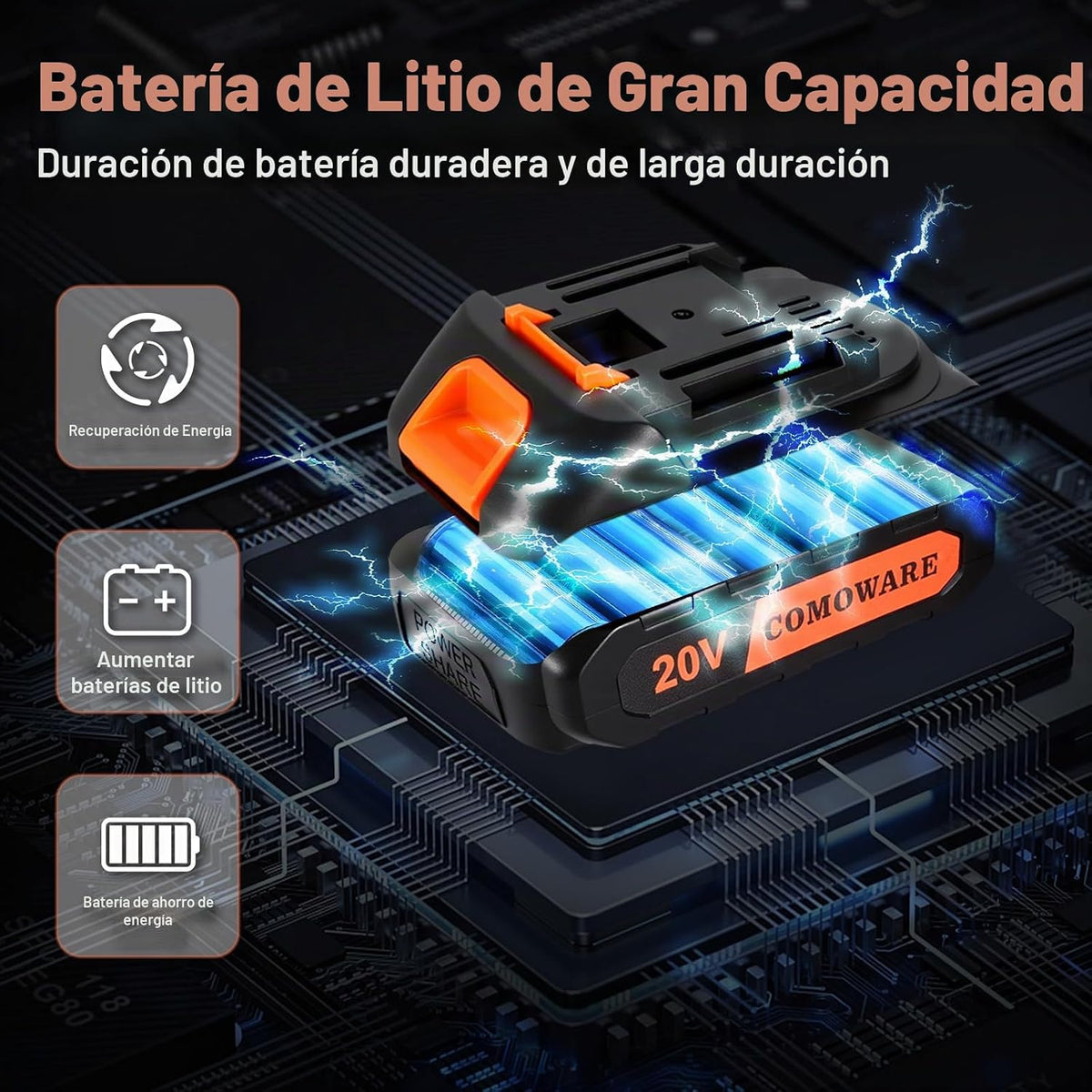 COMOWARE Juego de taladro inalámbrico, juego de taladro eléctrico d...
