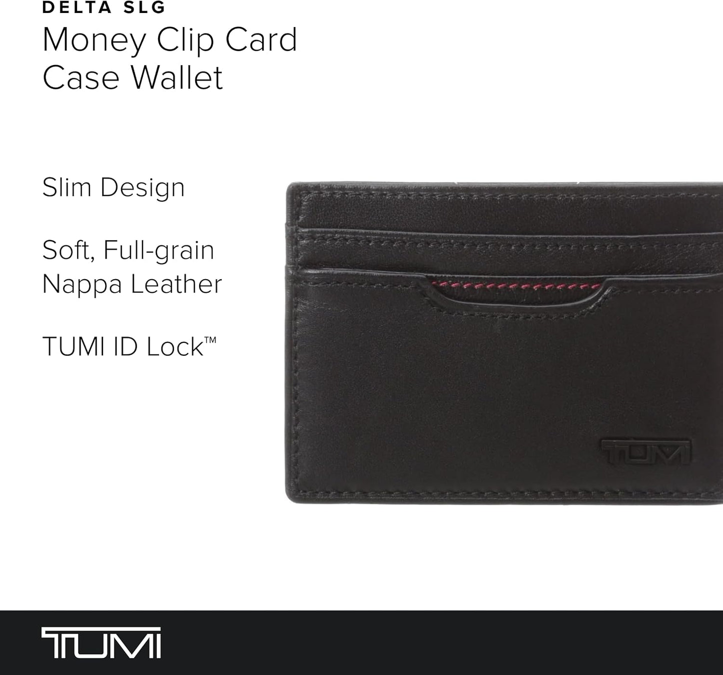 TUMI Estuche para tarjetas con clip para dinero Delta para hombre,...