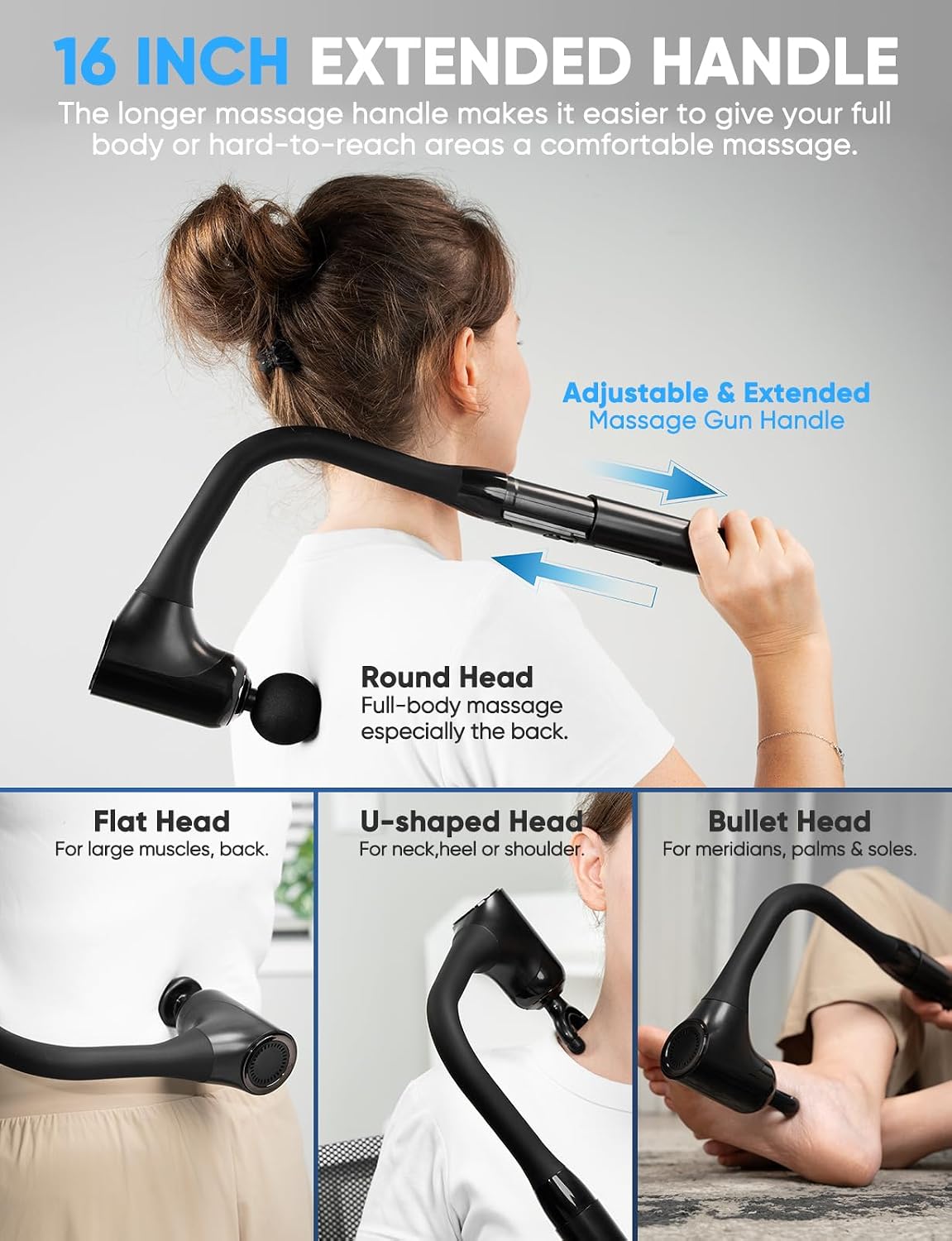 FVZ Pistola de masaje para masaje de espalda de tejido profundo con...