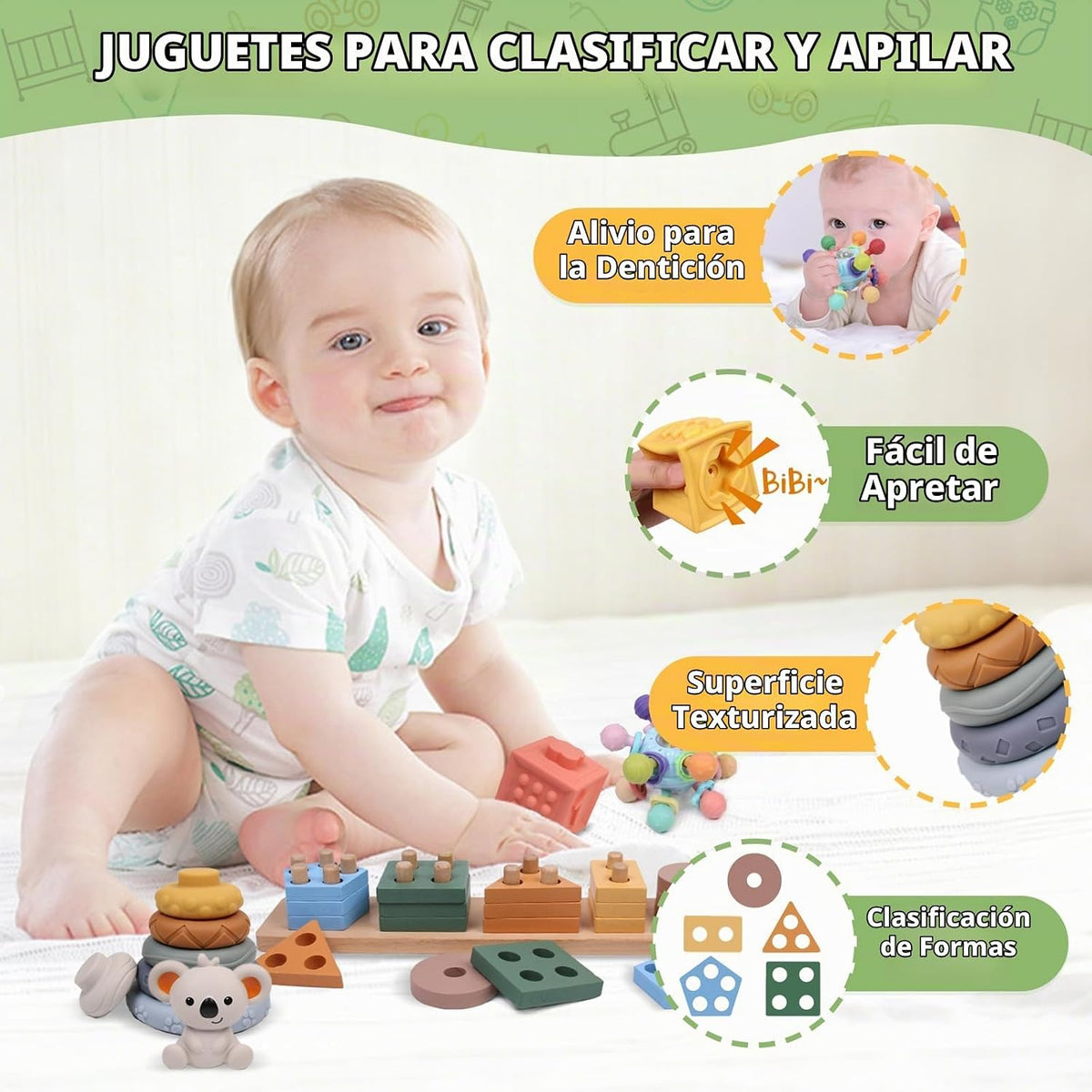 YHHYTOY Juguetes Montessori 6 en 1 para bebés de 0-6 6-12 meses, ju...