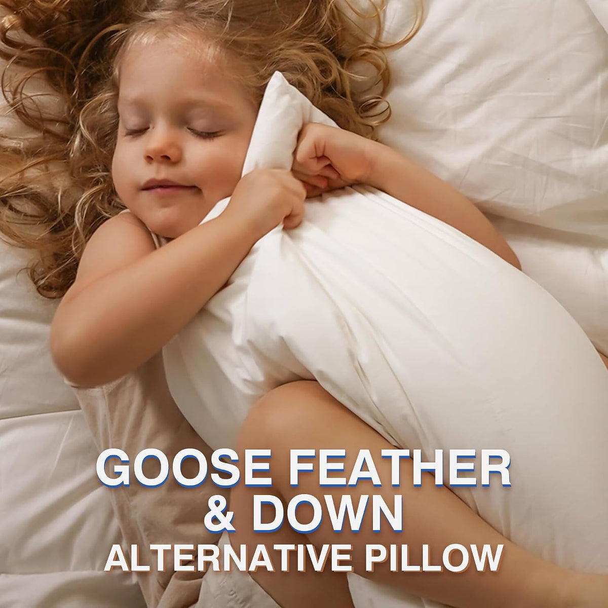 zibroges Juego de 2 almohadas de plumas tamaño queen para dormir |...