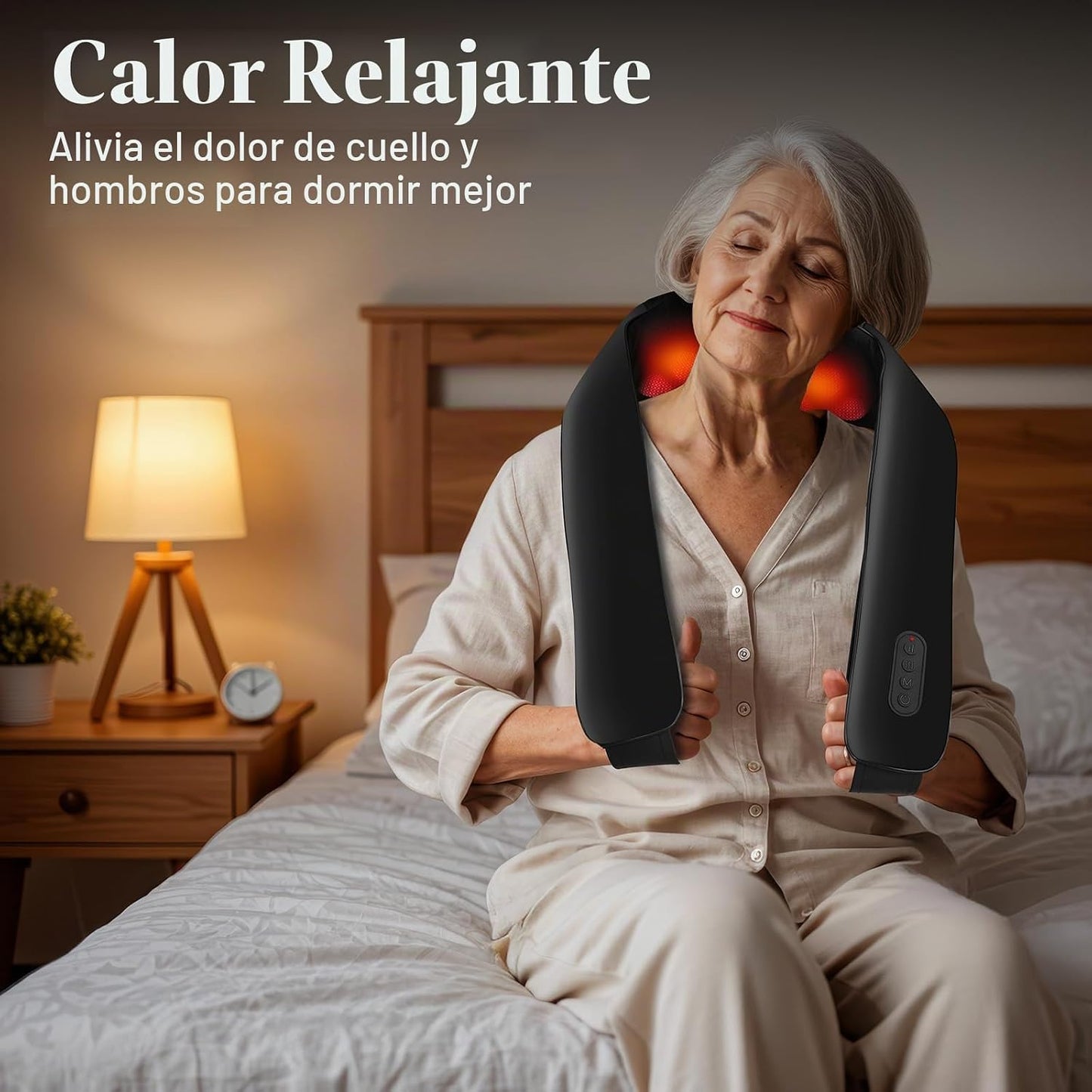 CuPiLo Masajeador de cuello inalámbrico para aliviar el dolor de te...