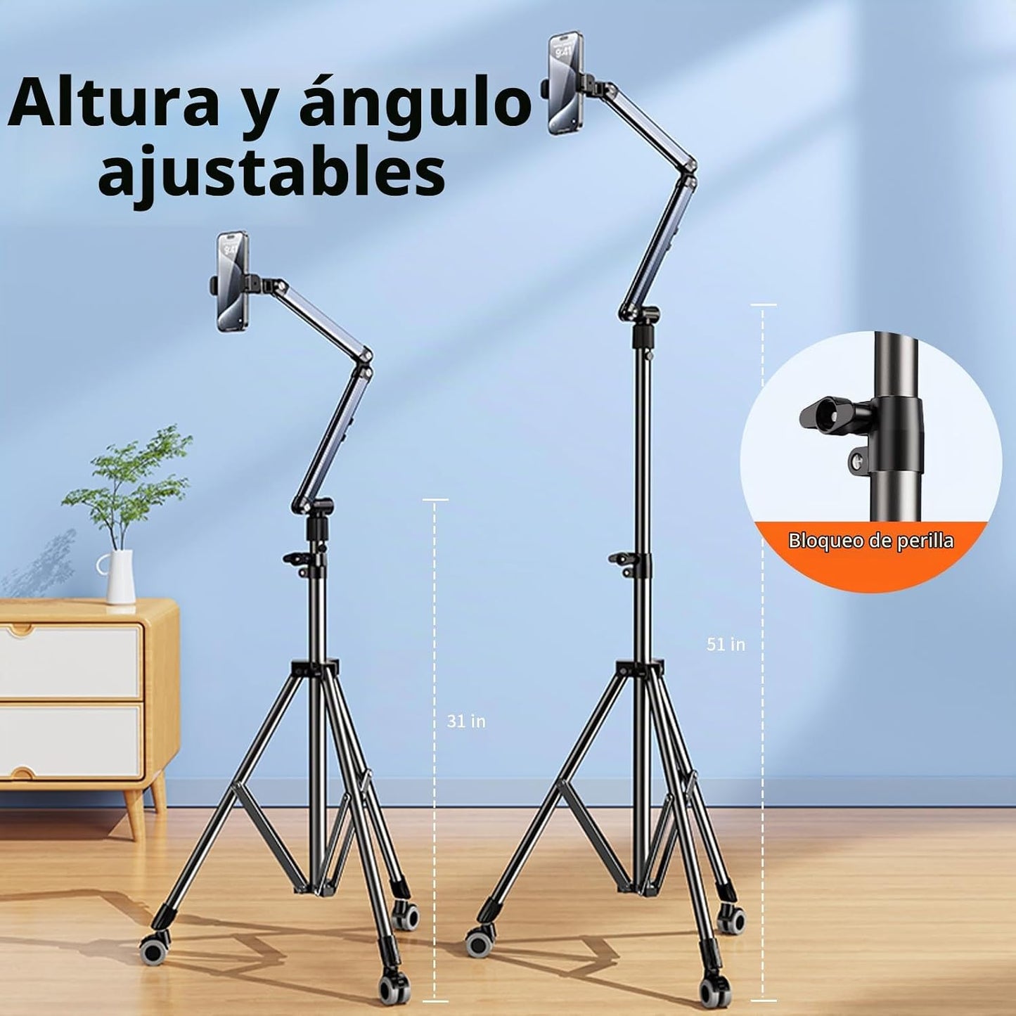 NIFBANG Soporte de trípode para teléfono para grabación de video co...