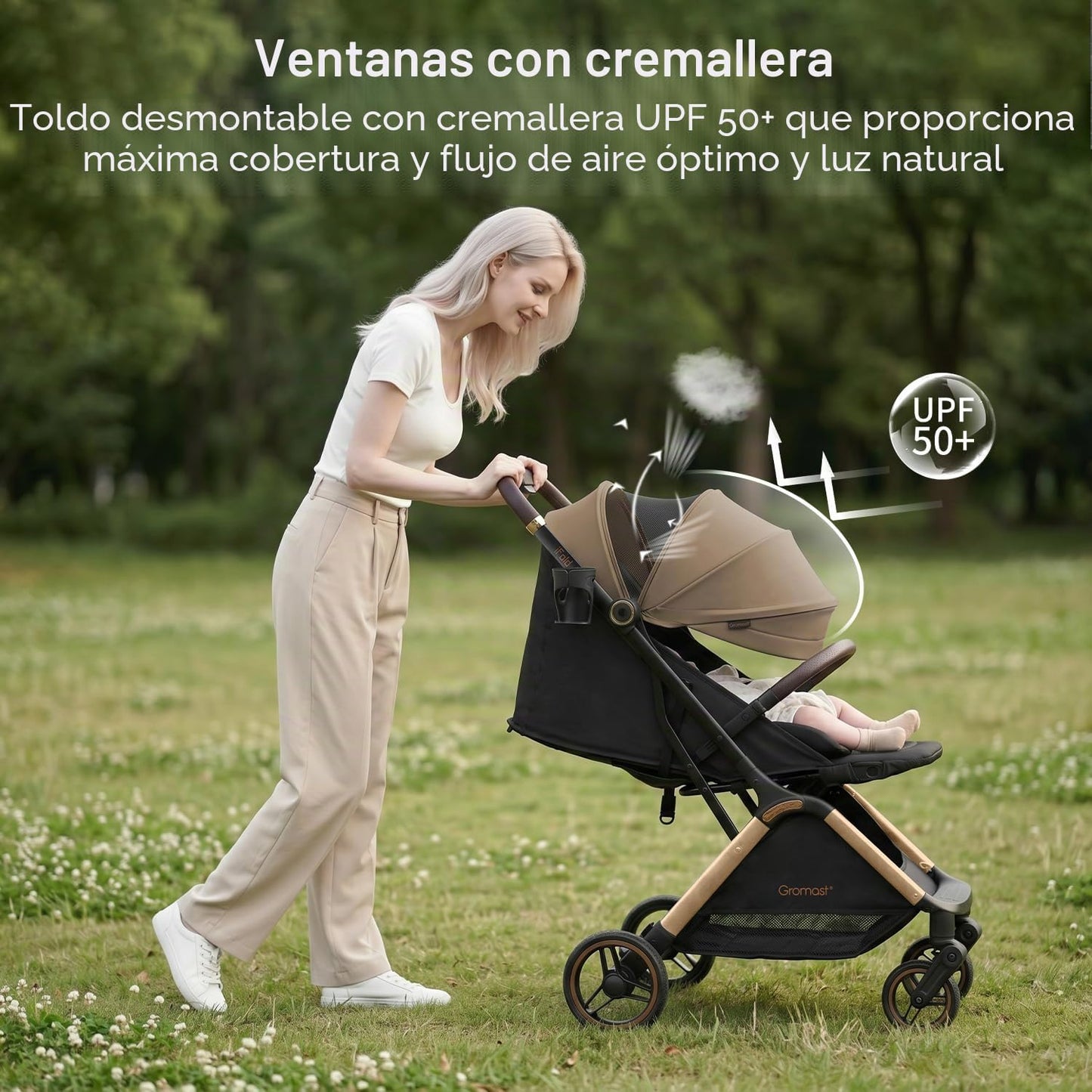 Gromast Gravity - Cochecito de bebé plegable \u2013 Cochecito portá...