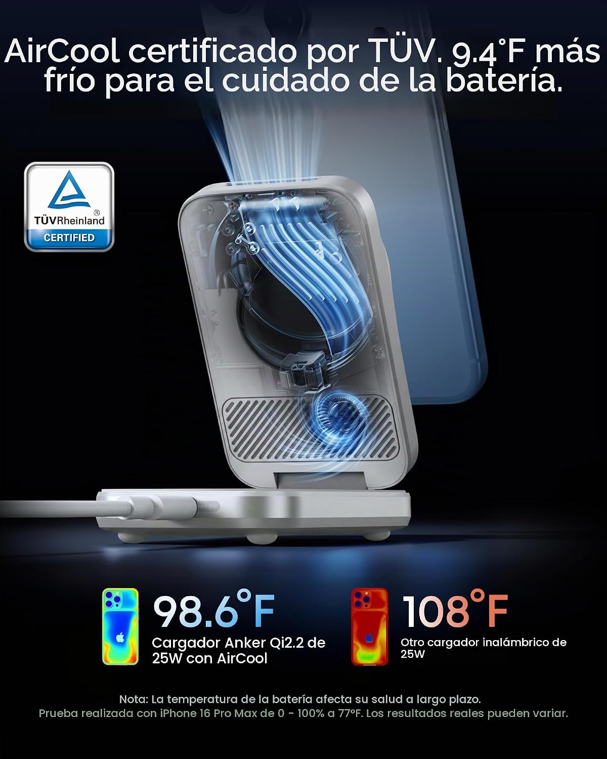 Anker Cargador MagSafe plegable Prime de 25 W, estación de carga 3...