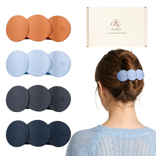 Amlaidu Pinzas de pelo planas medianas para mujer, pinzas de agarre...