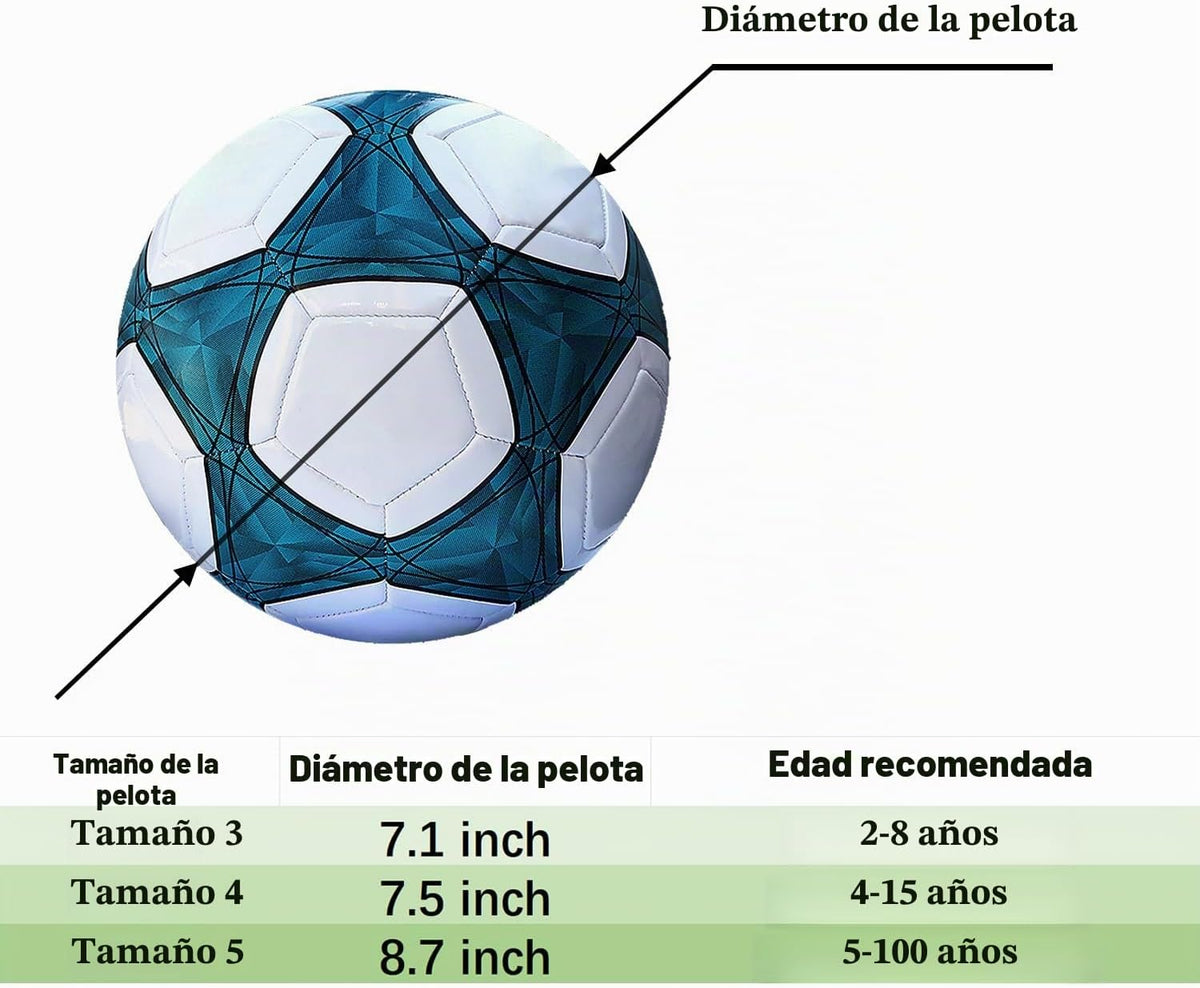AYANICA Balón de fútbol tamaño 3,4,5 PU suave para práctica de entr...