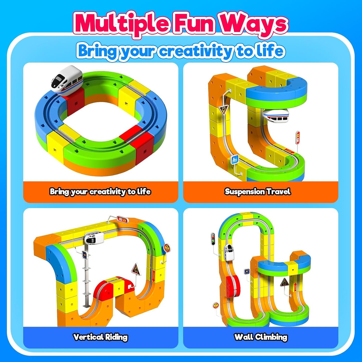 Juego de Tren Eléctrico para Niños, Set de Pista de Carreras 3D de...