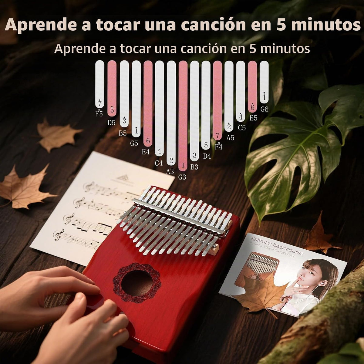 KaLimba - Piano de pulgar de 17 teclas, piano de dedo Mbira portáti...