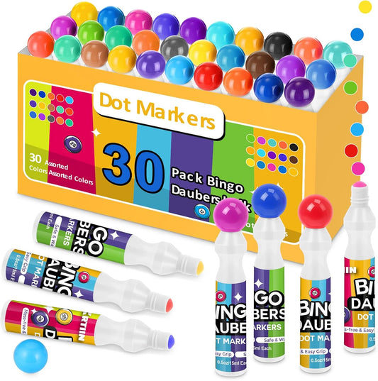 Crtiin Juego de 30 marcadores de puntos de colores mixtos en 30 col...