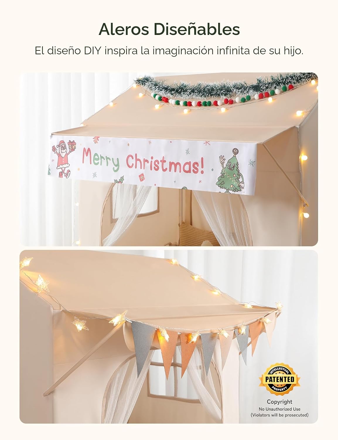 besrey Tienda de campaña para niños con alero, tienda de campaña 2...