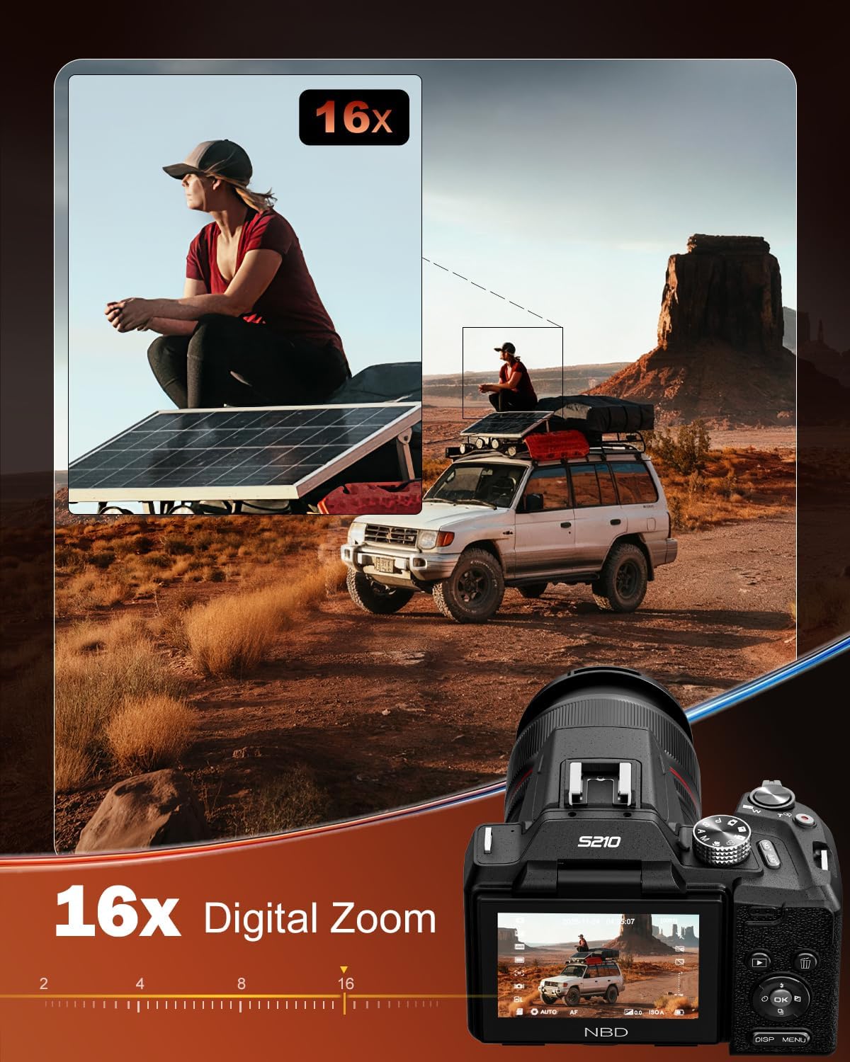 Cámaras digitales NBD 8K 64MP para fotografía, zoom óptico 16X, len...