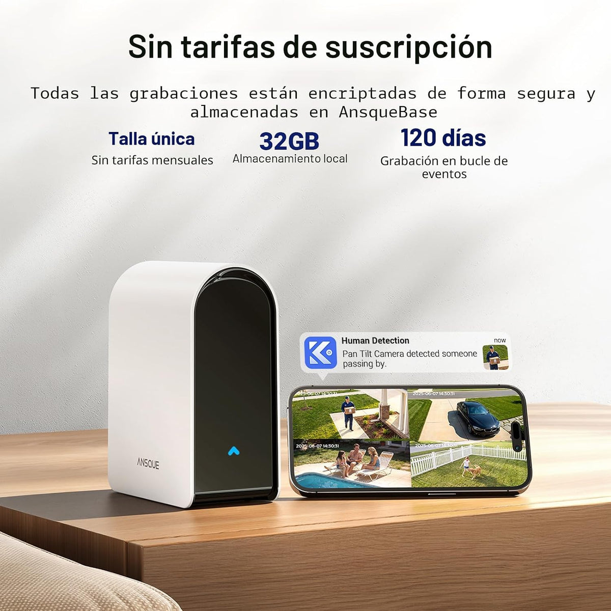 ANSQUE Cámaras de Seguridad Inalámbricas Sistema para Hogar Exterio...