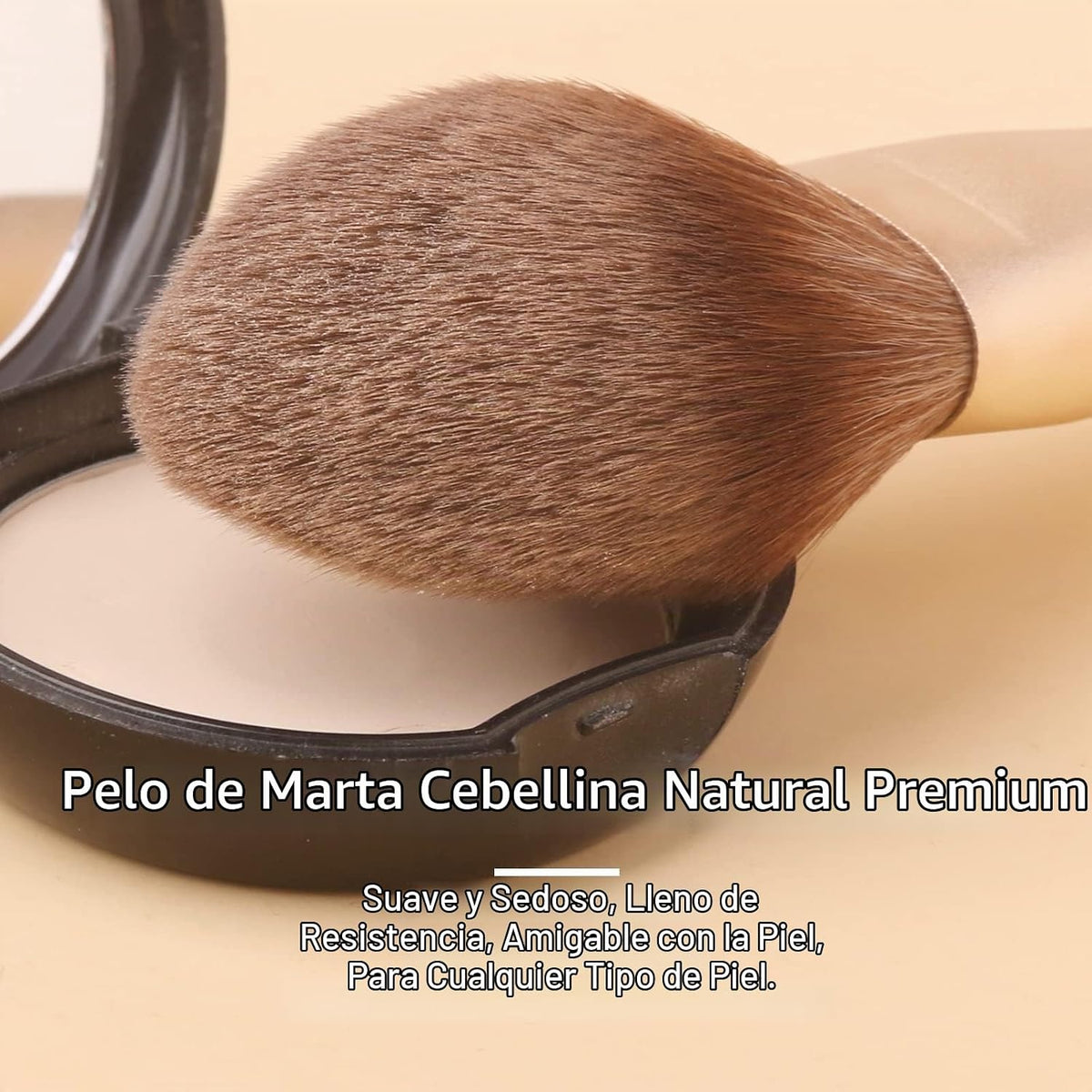 ENZO KEN Juego de brochas de maquillaje de cabello natural profesio...