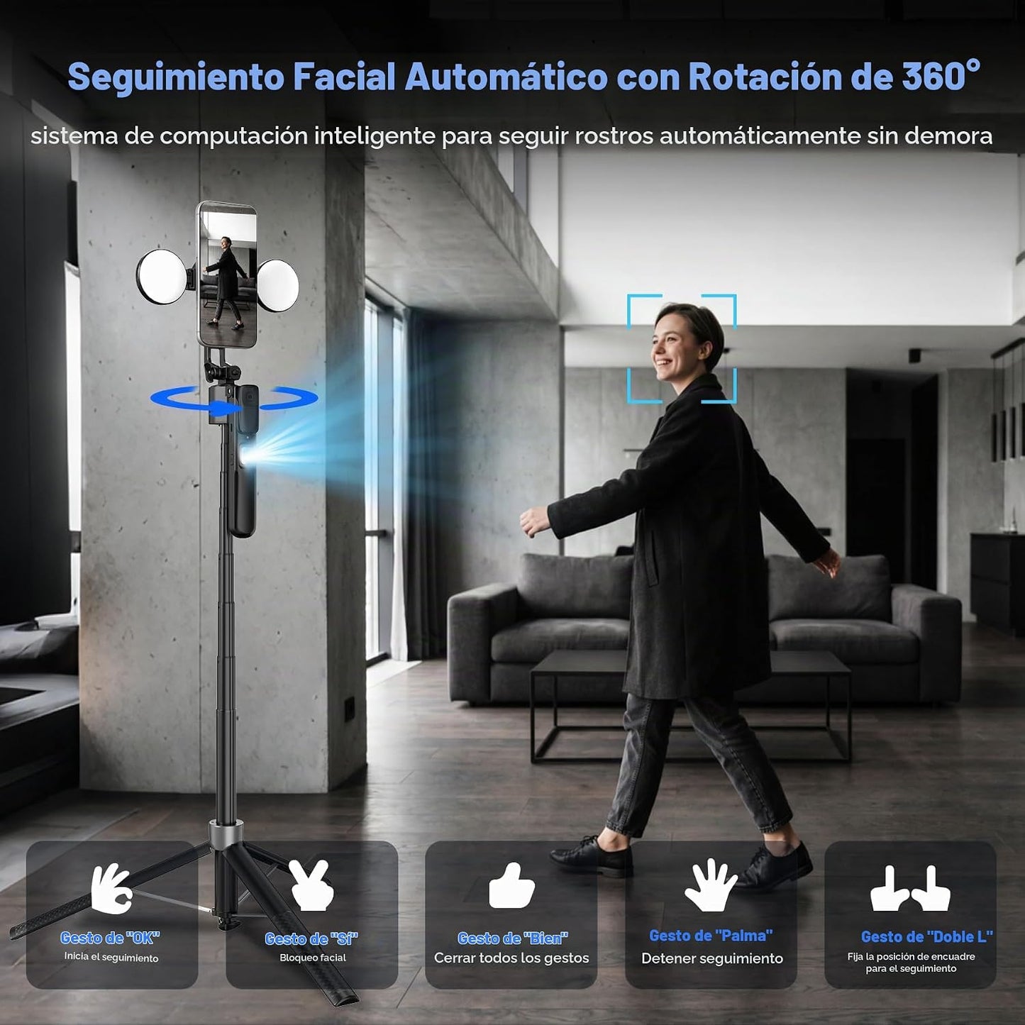 Trípode magnético para teléfono con luz para iPhone MagSafe de 70.9...