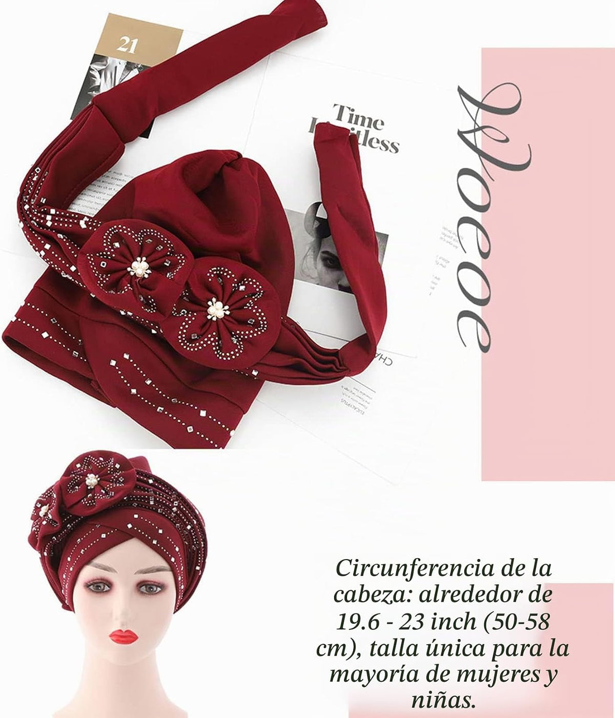 Woeoe Gorro Beanie Envolturas para la Cabeza Bufanda para la Cabeza...