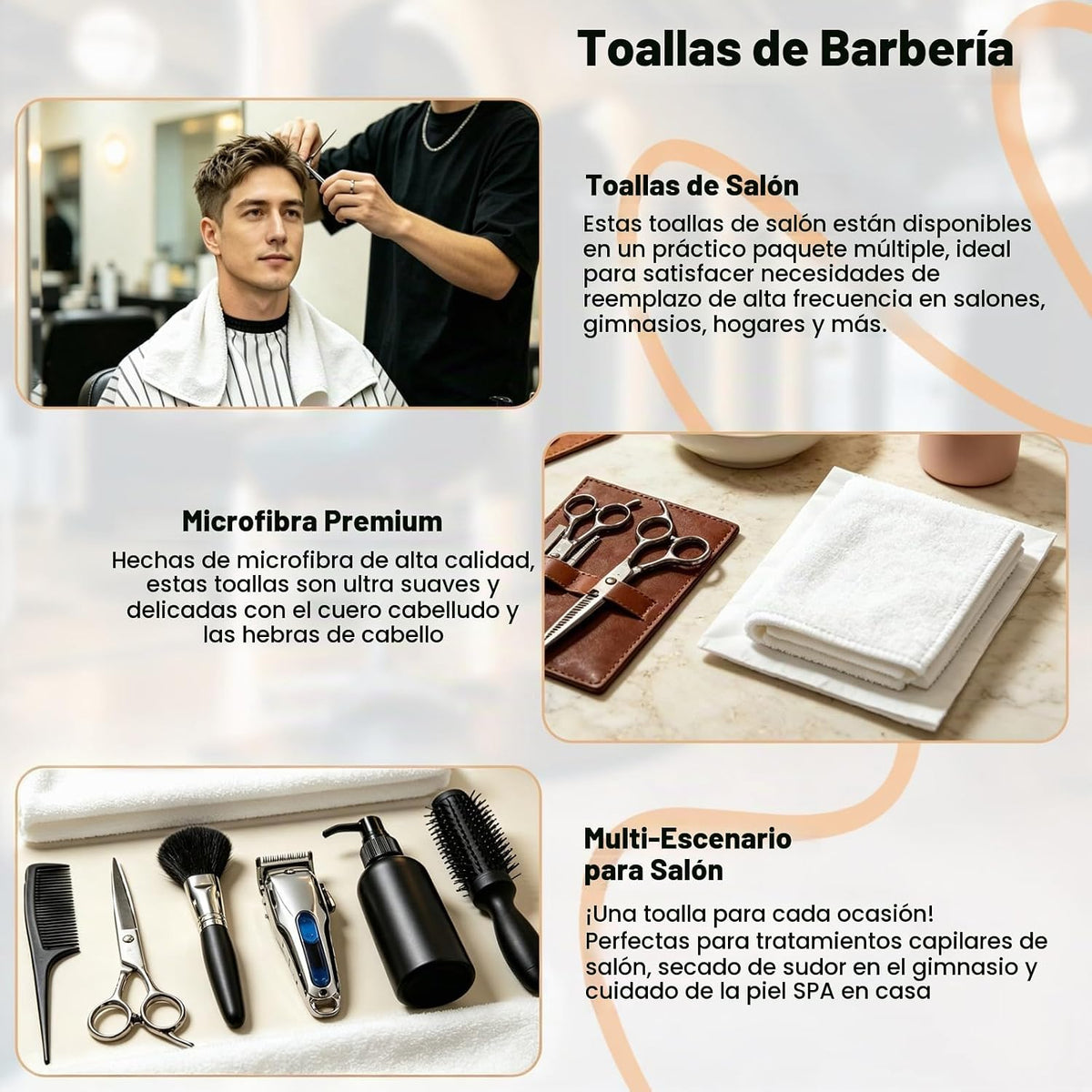 Puomue Toallas blancas de salón, toalla de microfibra súper suave y...