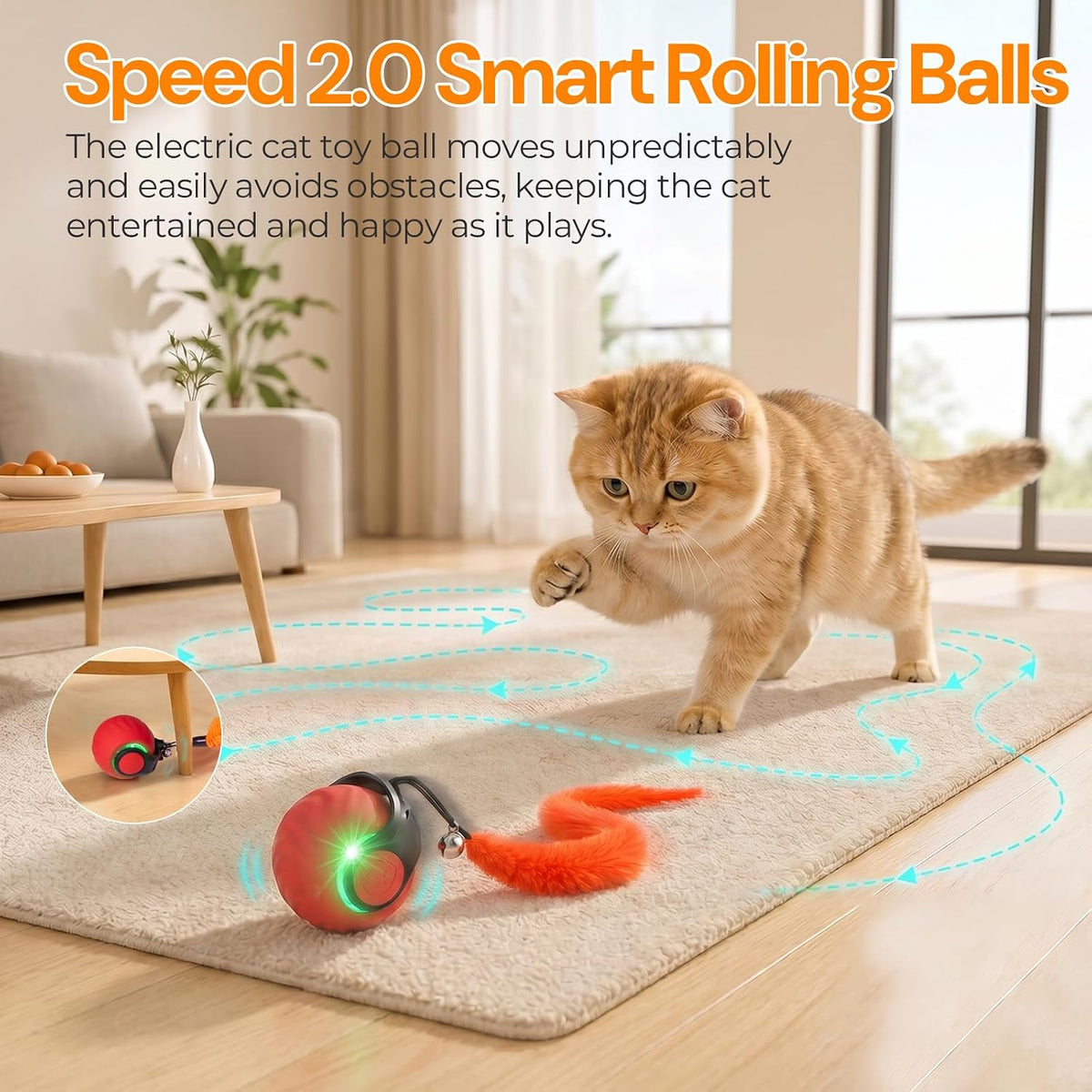 Juguetes interactivos para gatos con sonidos de pájaros y 5 modos d...