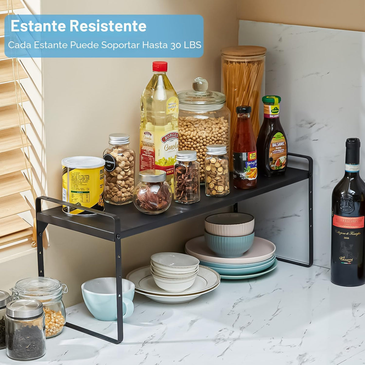 Estante organizador de gabinete de cocina expandible de 15.5 a 25.5...