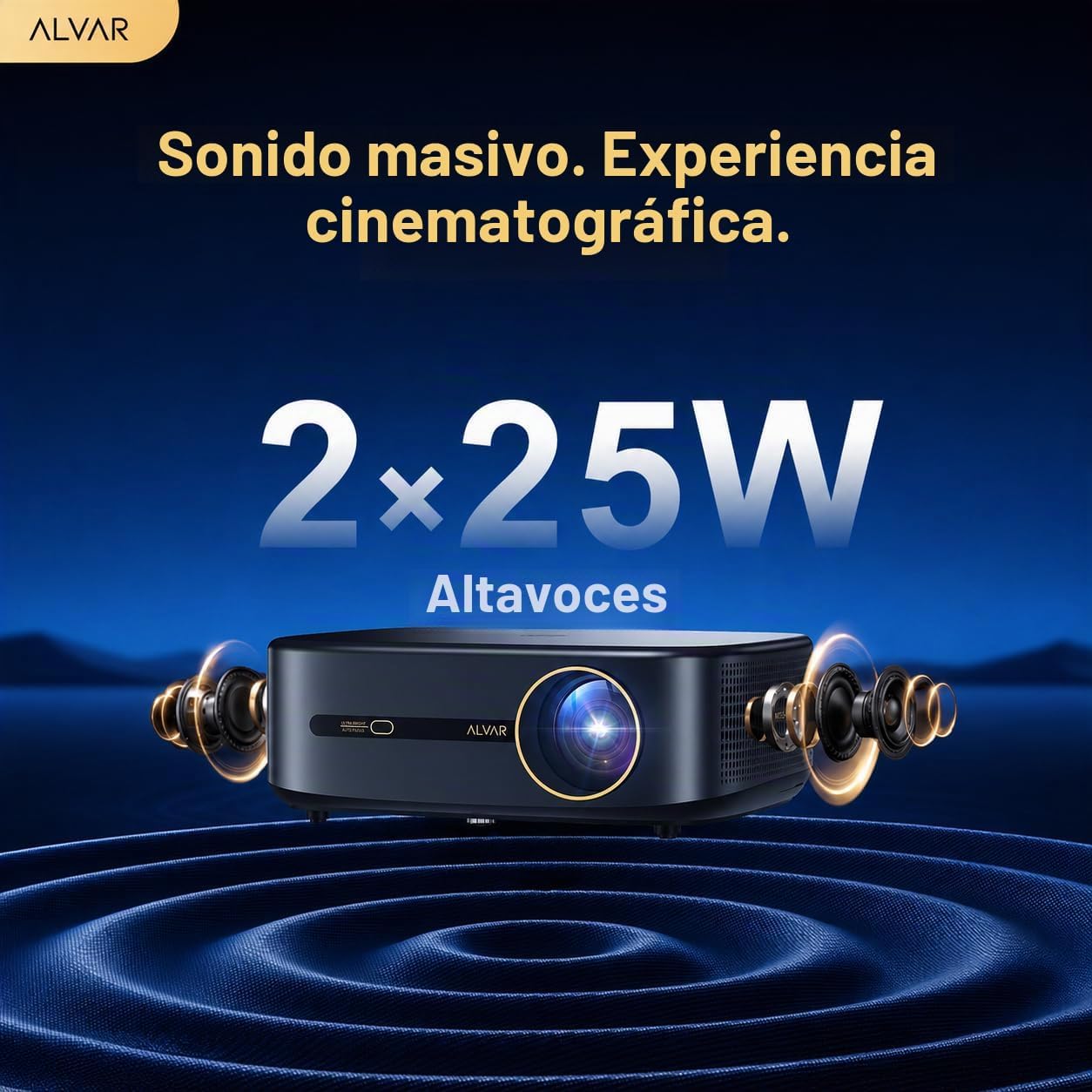 Proyector inteligente compatible con 4K actualizado Alvar con 2500...
