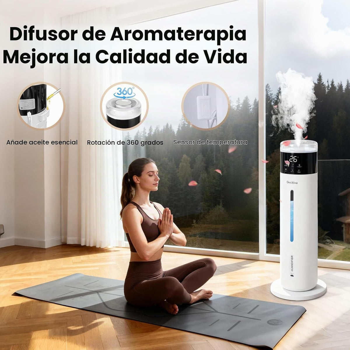 Humidificador grande para dormitorio, 8L\/2.1Gal ultrasónico de nie...